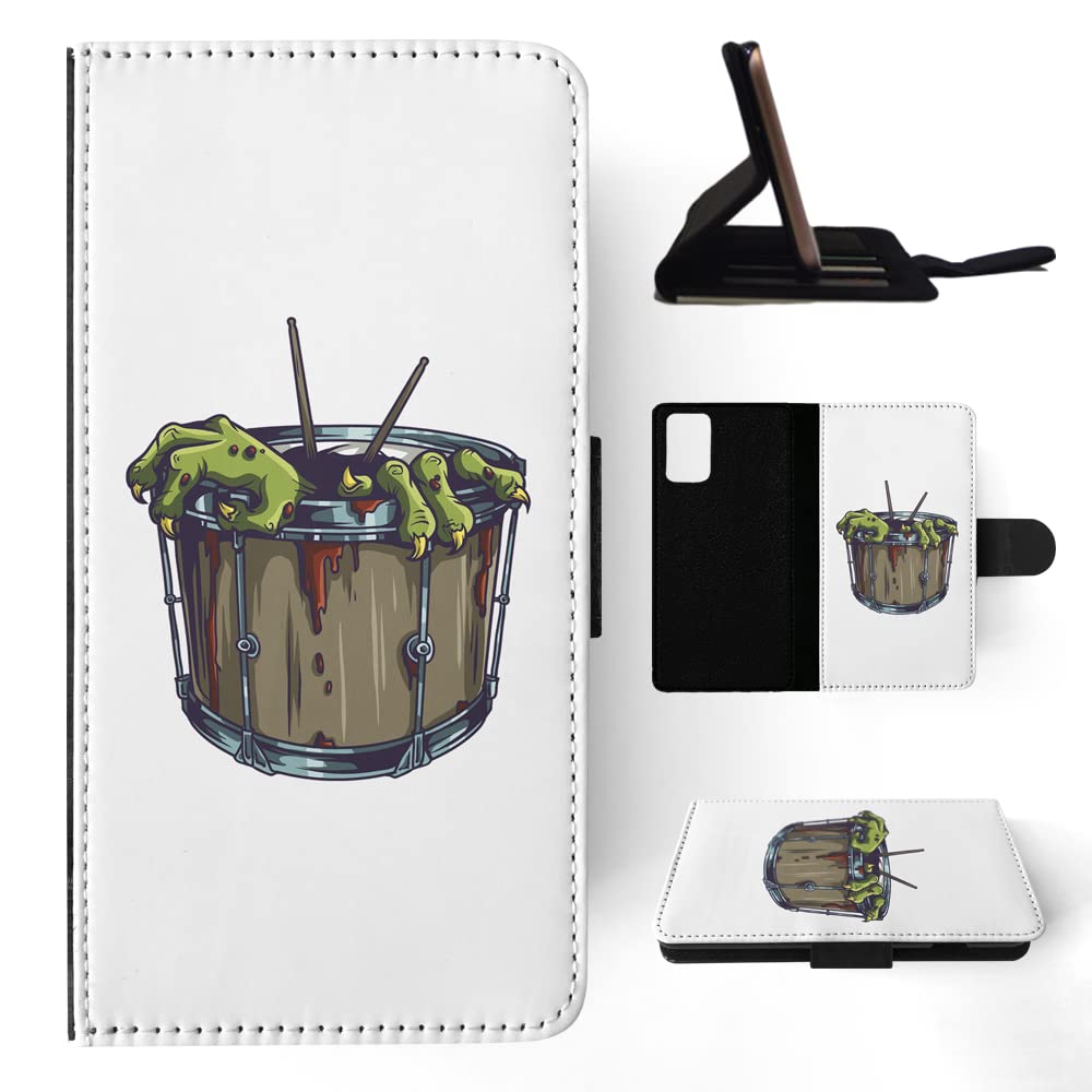 Premium Flip Wallet Phone Case for Samsung Galaxy S20+ Plus - Music & Drum Design - Perfect for Musicians & Music Lovers - Protective Cover with Card Slots & Stand Feature