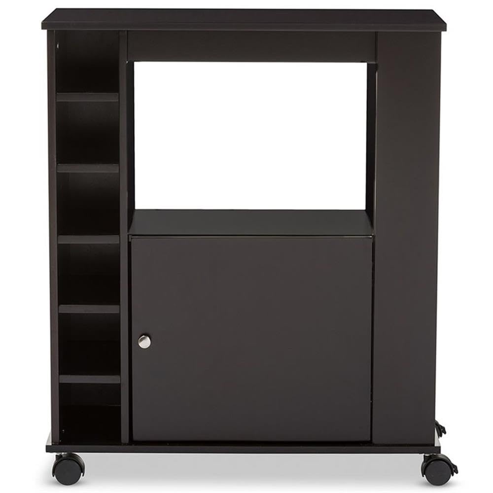 Baxton Studio Ontario Modern & Contemporary Dark Brown Wood Dry Bar & Wine Cabinet - Perfect for Home Bar, Dining Room & Entertaining Spaces