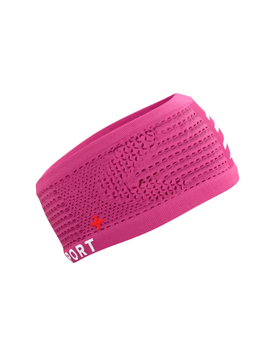 Compressport Unisex Headband On/Off - Sweat-Wicking Sports Headband for Running, Cycling & Workouts - Comfortable & Adjustable Magenta Headwear for Men & Women