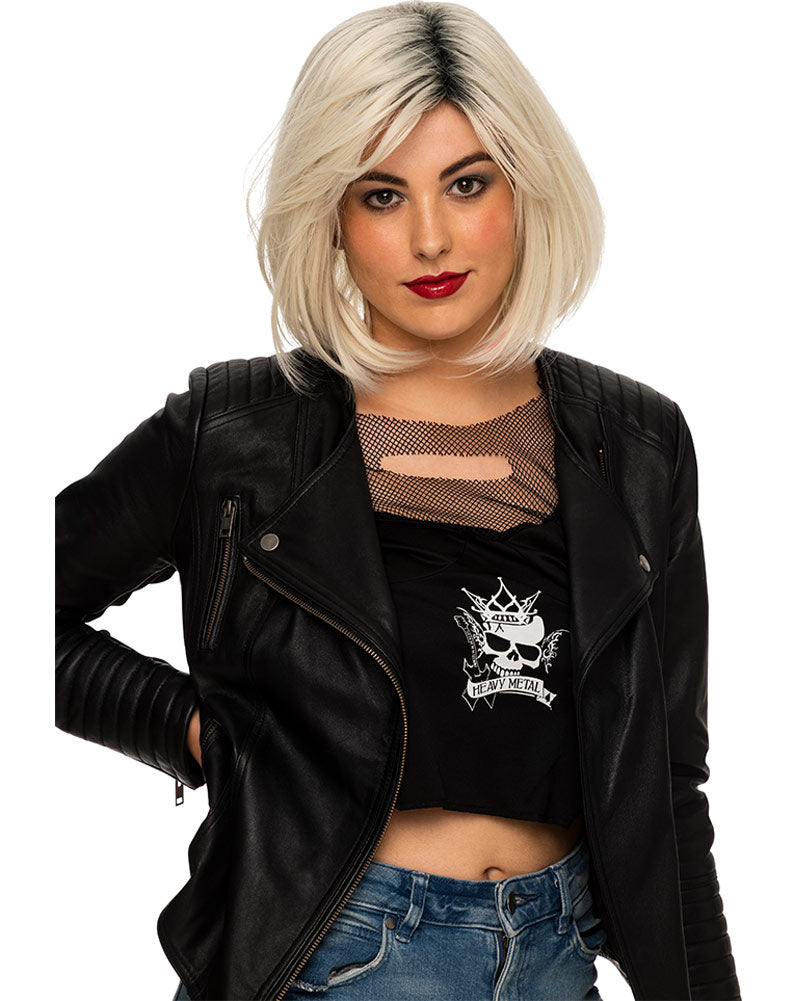 80s Blondie Deluxe Blonde Bob Wig - Retro 80s Costume Wig for Women, Heat Resistant Synthetic Hair for Cosplay, Halloween & Vintage Parties