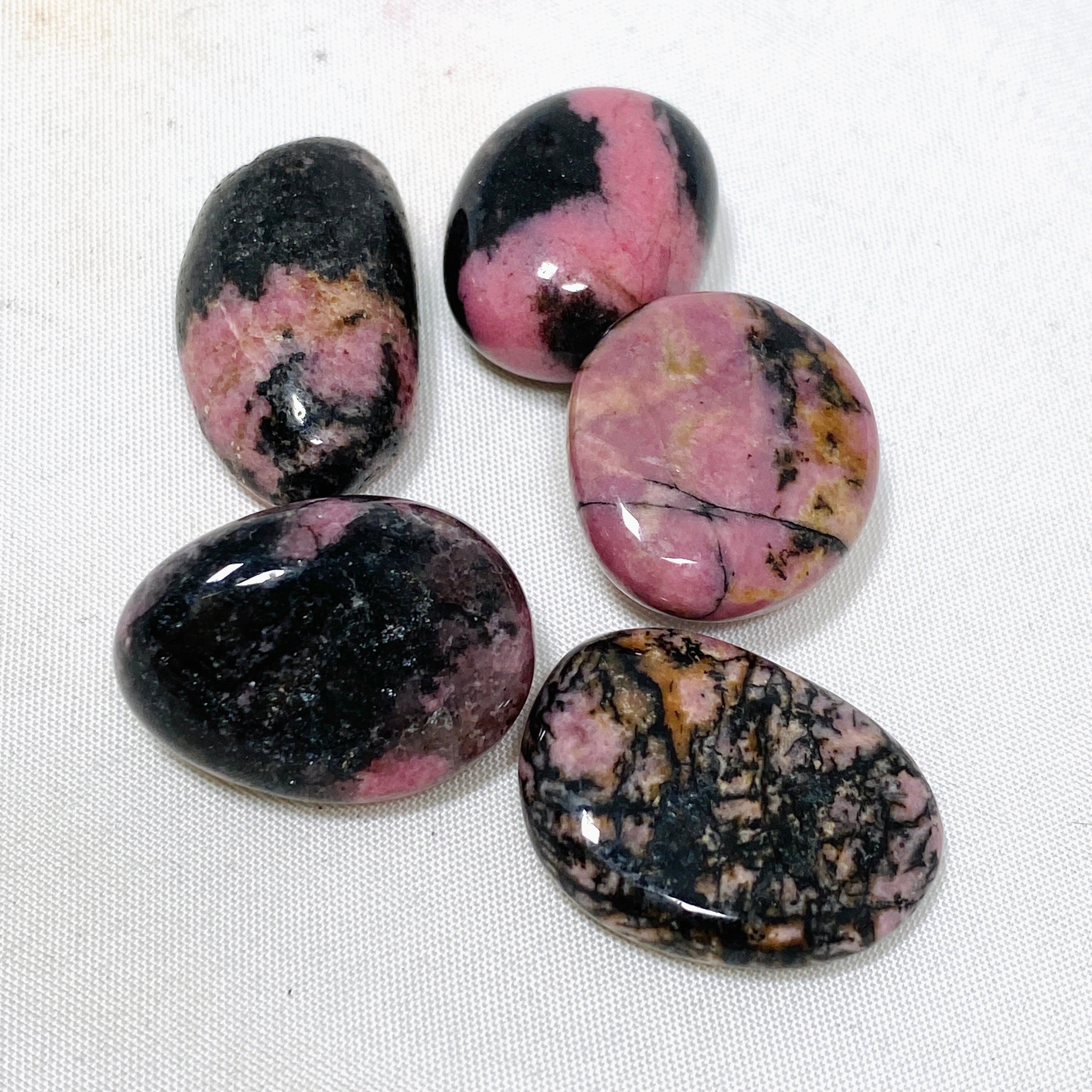 Natural Rhodonite Tumbled Stones for Healing, Meditation & Jewelry Making - Perfect for Reiki, Chakra Balancing & Home Decor