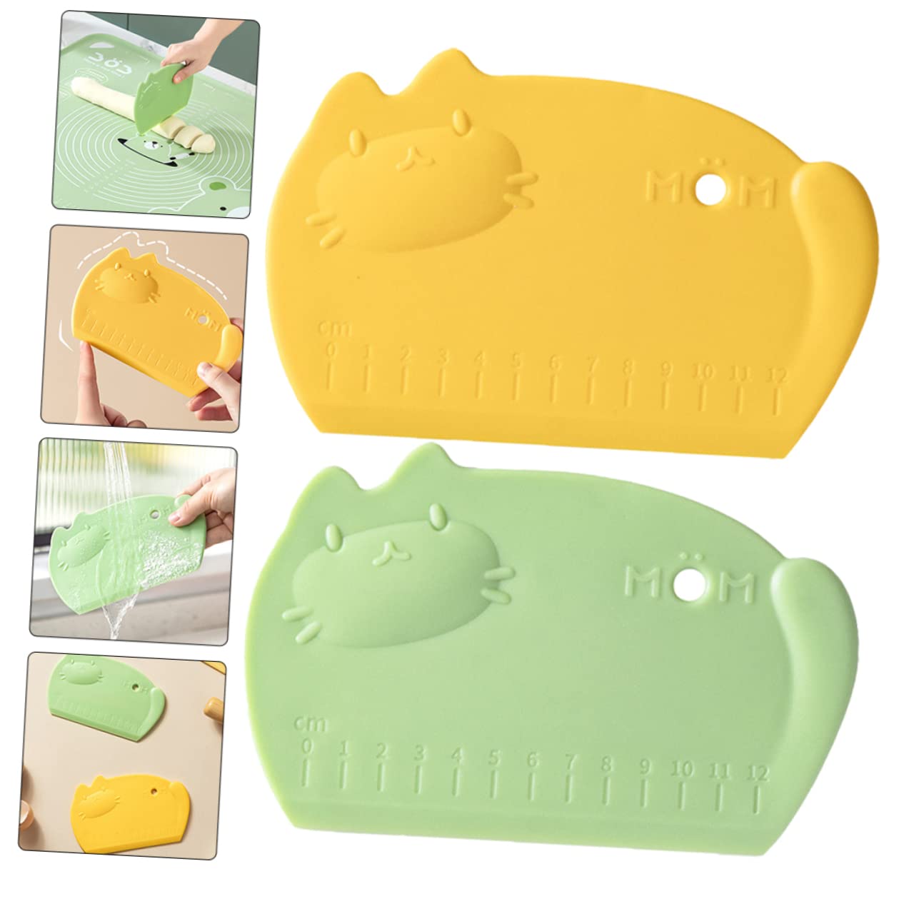 Zerodeko Silicone Baking Scraper & Measuring Cutter - Multi-Purpose Kitchen Tool for Cake, Bread, Pizza Dough - Perfect for Baking, Cooking & Food Prep