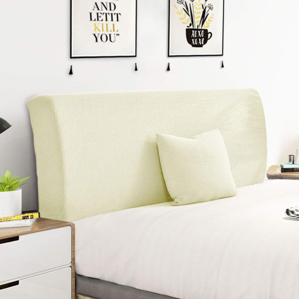 Stretchable Dustproof Bed Headboard Slipcover Protector for Twin, Queen, Full & California King Size Beds - Decorative Headboard Cover (Beige, 180-200cm) | Perfect for Bedroom Decor, Dust Protection & Furniture Maintenance