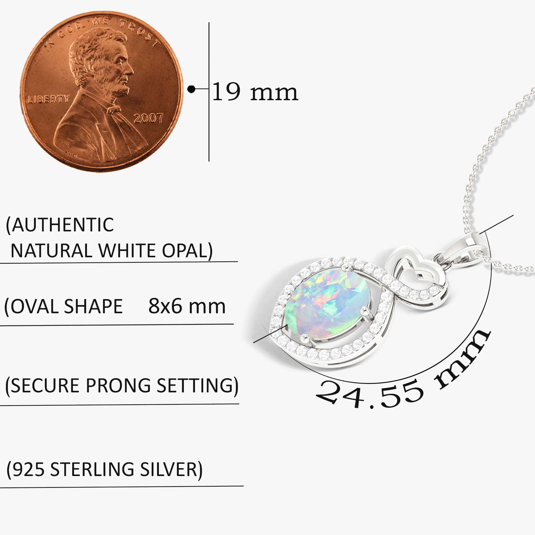 Elegant White Opal Pendant Necklace with Infinity Symbol Design - Perfect for Gifts, Anniversaries & Everyday Wear