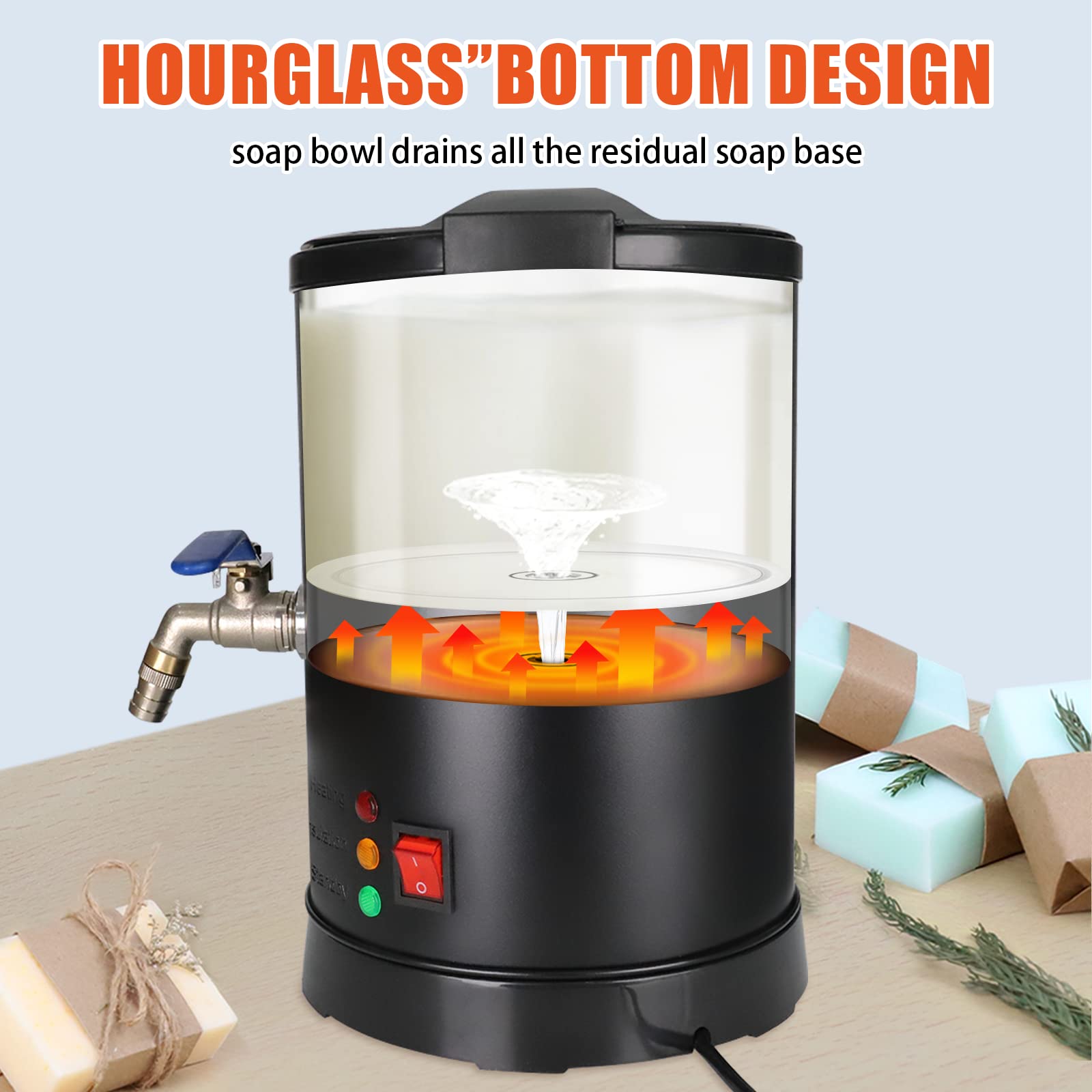 6Lbs Fast Melt Soap Base Melter with Temperature Control - DIY Soap Making Kit for Homemade Business, Quick Pour Spout & Easy Clean | Perfect for Crafters, Small Businesses & Handmade Soap Production