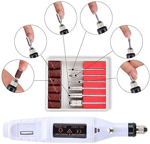 Electric Nail Drill Kit - 15000 RPM Professional Manicure Pedicure Machine with Sanding Bands & Bits | Portable Nail File for Home & Salon Use | Perfect for Nail Art, Acrylics & Gel Polish Removal