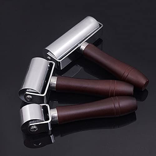 3PCS Leather Edge Creaser Roller Set - 26mm, 60mm, 100mm Leather Press Edge Smoother Tools for Leathercraft, DIY Leather Projects & Shoe Repair (Perfect for Leather Glue Lamination & Edge Finishing)