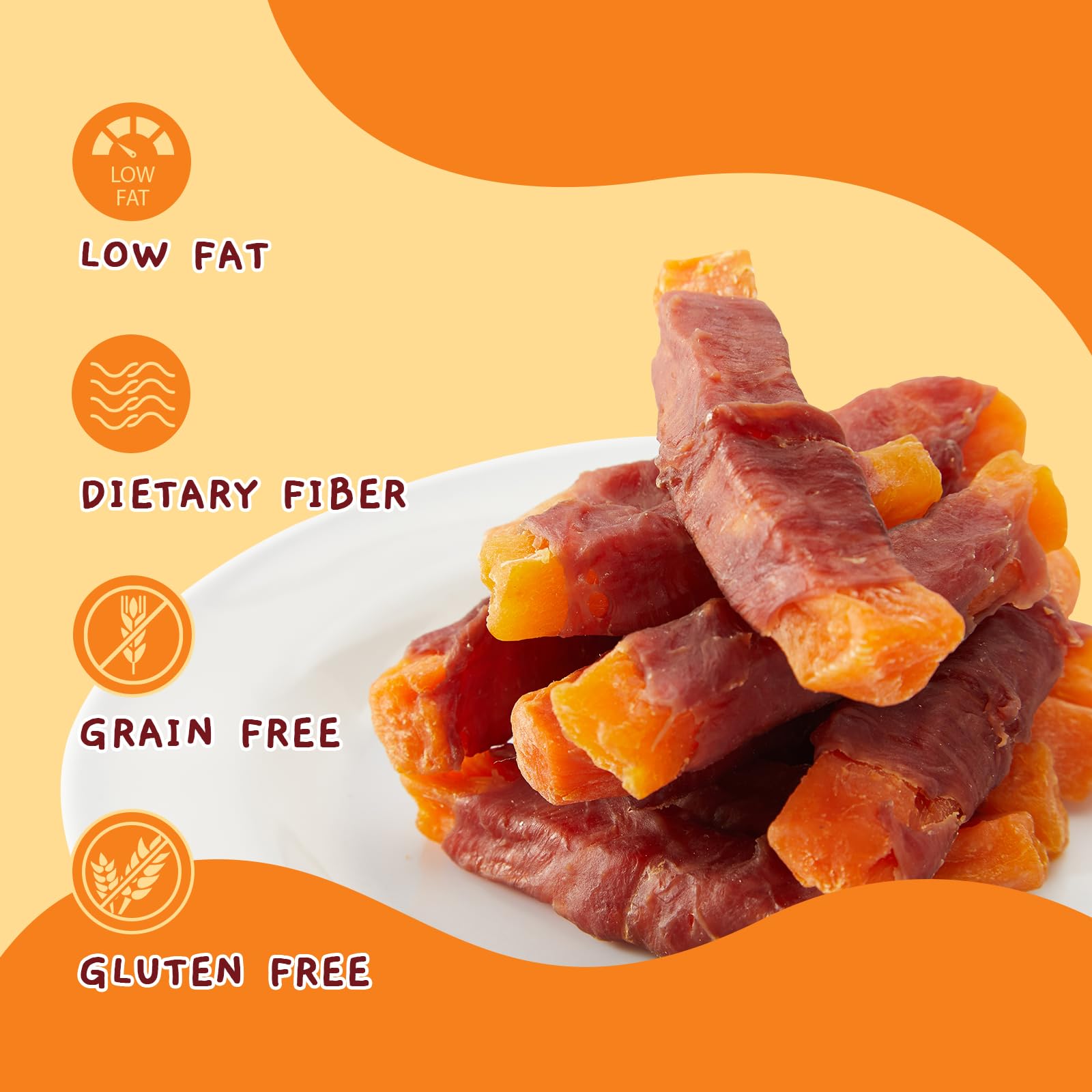 Jungle Calling Sweet Potato & Duck Dog Treats - Healthy Vegetarian Snacks for Dogs, 10.6oz | Grain-Free, All-Natural Training Rewards & Daily Treats for Puppies & Adult Dogs