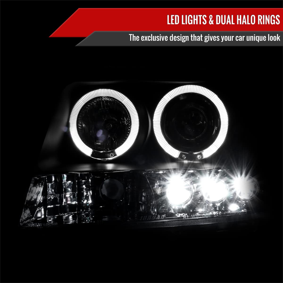 05-12 Nissan Xterra LED Halo Projector Headlights - Black HID Replacement Driving Lamps for Off-Road & Night Visibility | Upgrade Your Xterra's Style & Safety