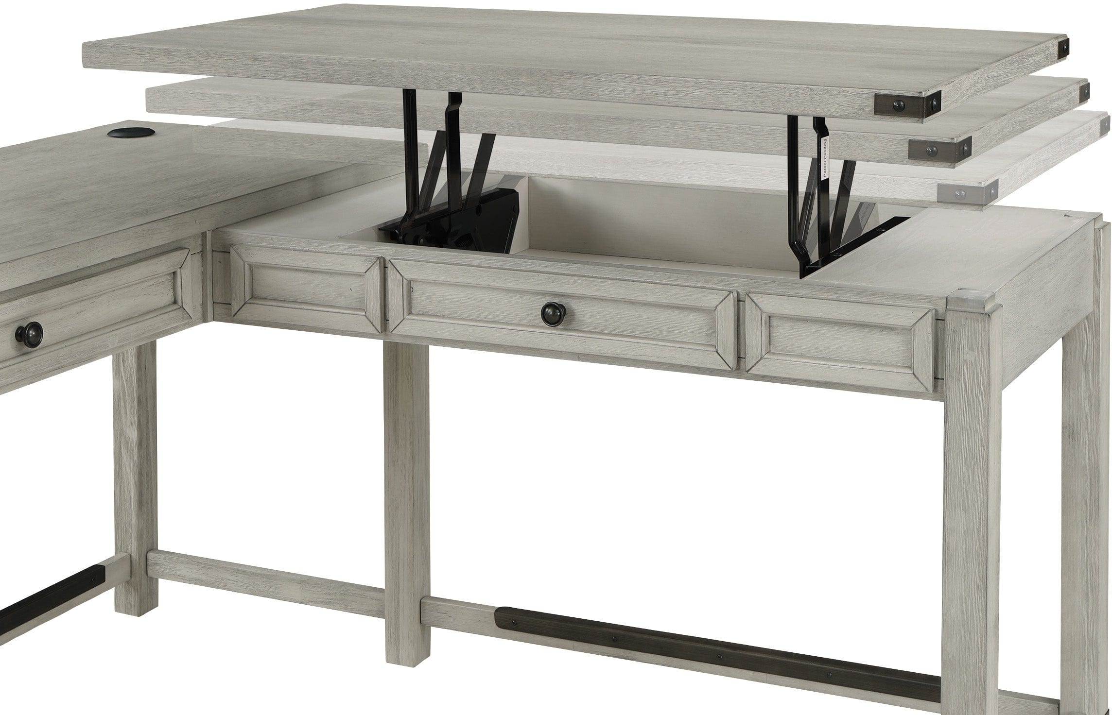 Office Star Baton Rouge L-Shaped Sit Stand Lift Desk [BTLL2937] - Adjustable Height Standing Desk for Home & Office, Ergonomic Workstation for Productivity & Comfort