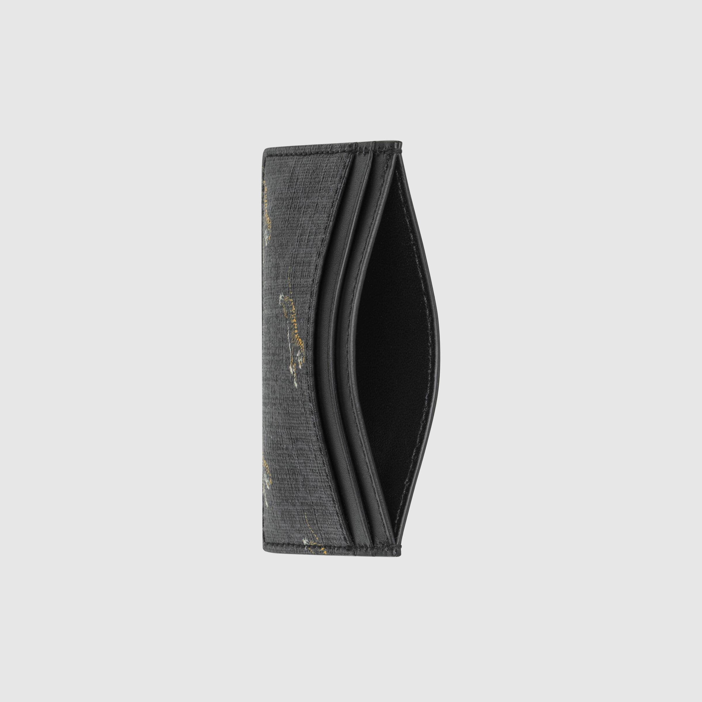 Gucci GG Monogram Tiger Print Card Holder Wallet - Stylish & Compact for Everyday Use, Travel & Gifting