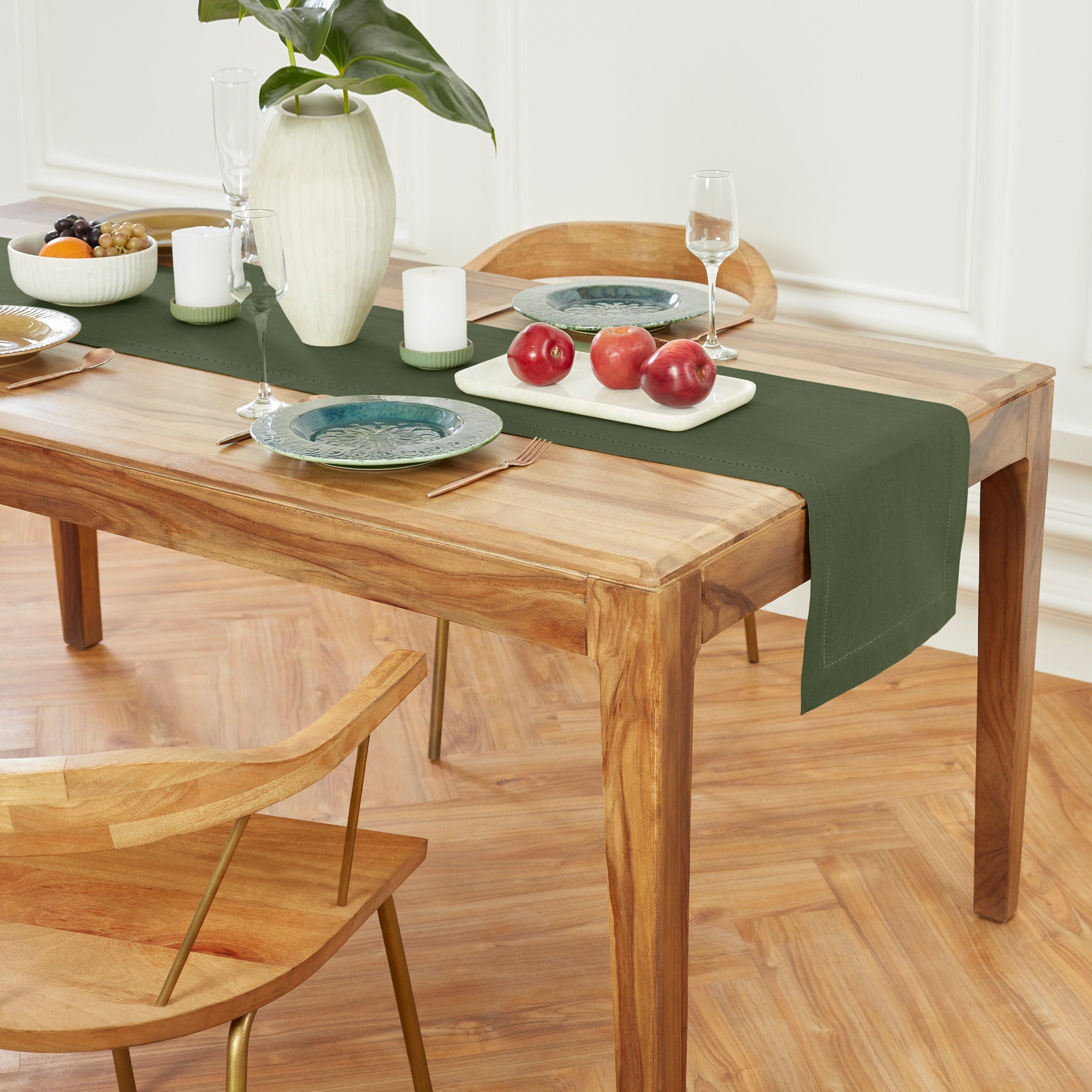 Elegant Medium Weight Hemstitch Table Runner - Perfect for Dining Tables, Weddings, and Holiday Decorations