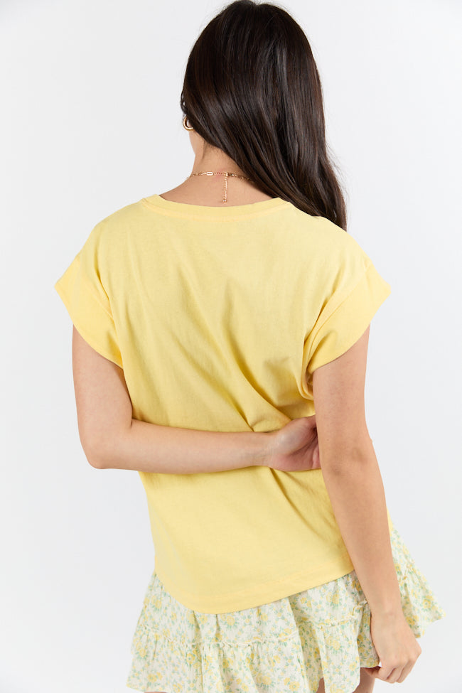 Classic Yellow Cap Sleeve Knit T-Shirt for Women | Soft Cotton Casual Tee | Perfect for Summer Outfits, Beach Wear & Everyday Fashion