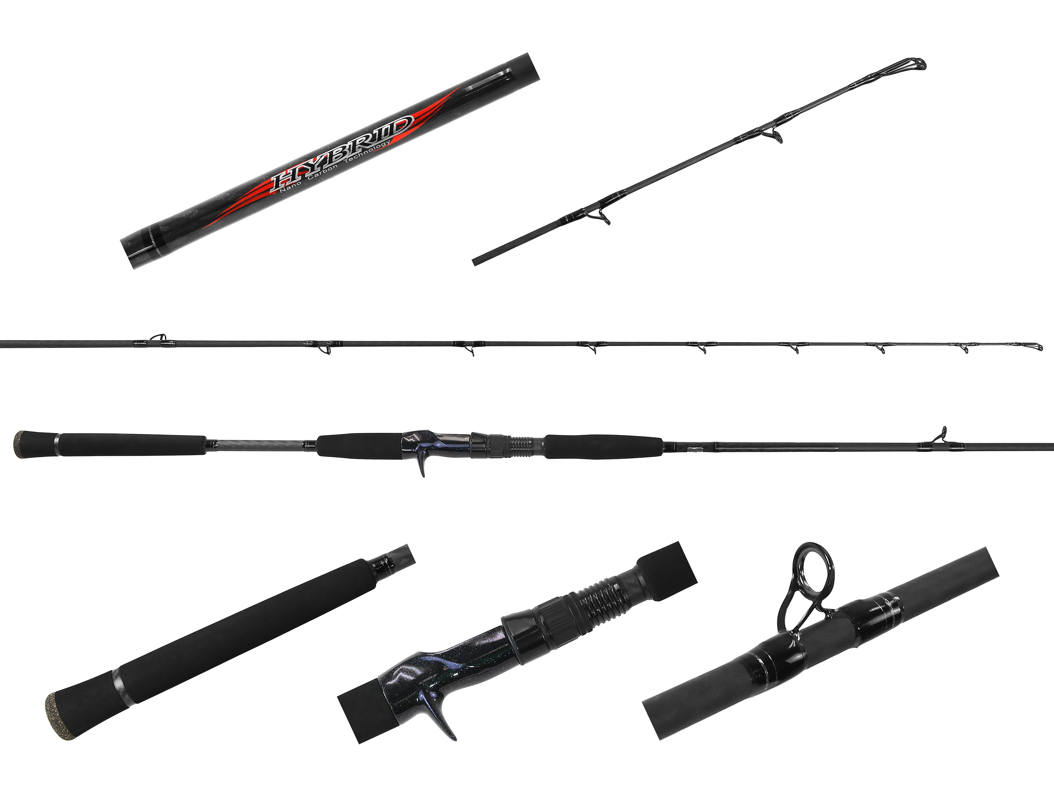 Jigging World Hybrid Nano Carbon Casting Rod - Ultra Lightweight Fishing Rod for Saltwater & Freshwater - Perfect for Bass, Trout, and Walleye Fishing