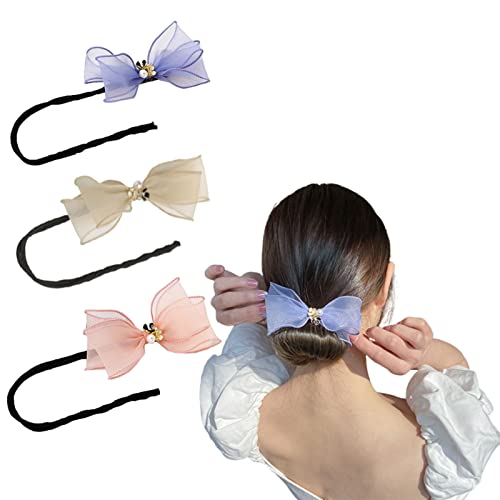 3-Piece Butterfly Bun Maker Set for Women & Girls – Magic Hair Styling Donut Curler, Durable Hair Bun Shaper Accessories (Perfect for Parties, Weddings & Everyday Hairstyles)