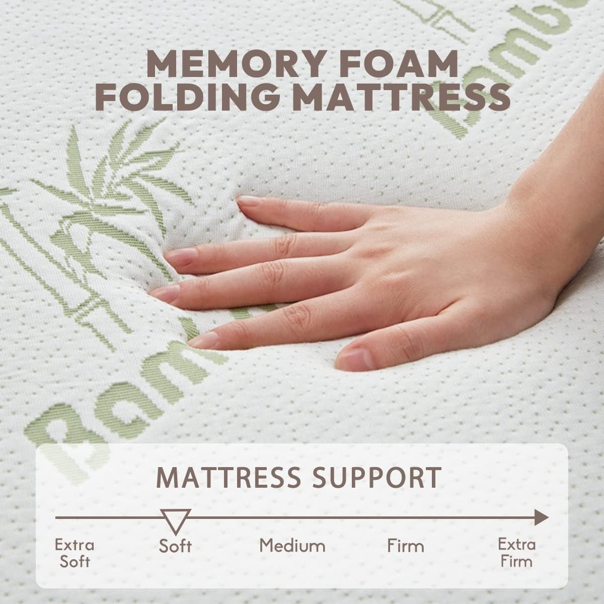 SINWEEK 4 Inch Memory Foam Folding Mattress with Storage Bag - CertiPUR-US Certified Foldable Floor Mattress Topper, Cooling Cover & Waterproof Lining for Guest Bed, Camping, Travel & Home Use