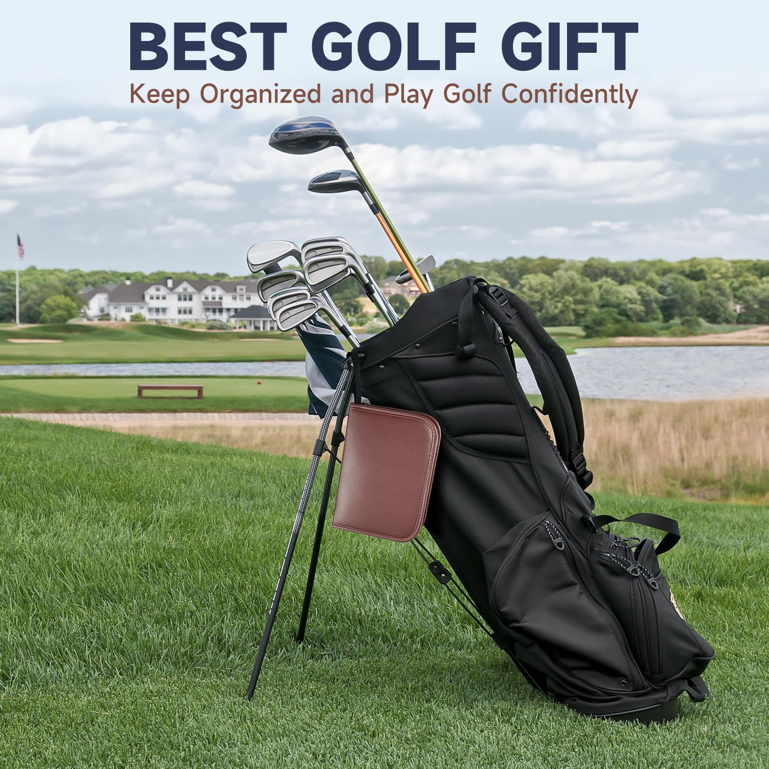 Premium Golf Gift Set for Men & Women - Complete Golfing Accessories with 3 Balls, Bag Case, Rangefinder, Tees, Brush & More | Ideal for Dad, Beginners & Golf Enthusiasts | Perfect Birthday, Father's Day & Retirement Gift for Golf Lovers