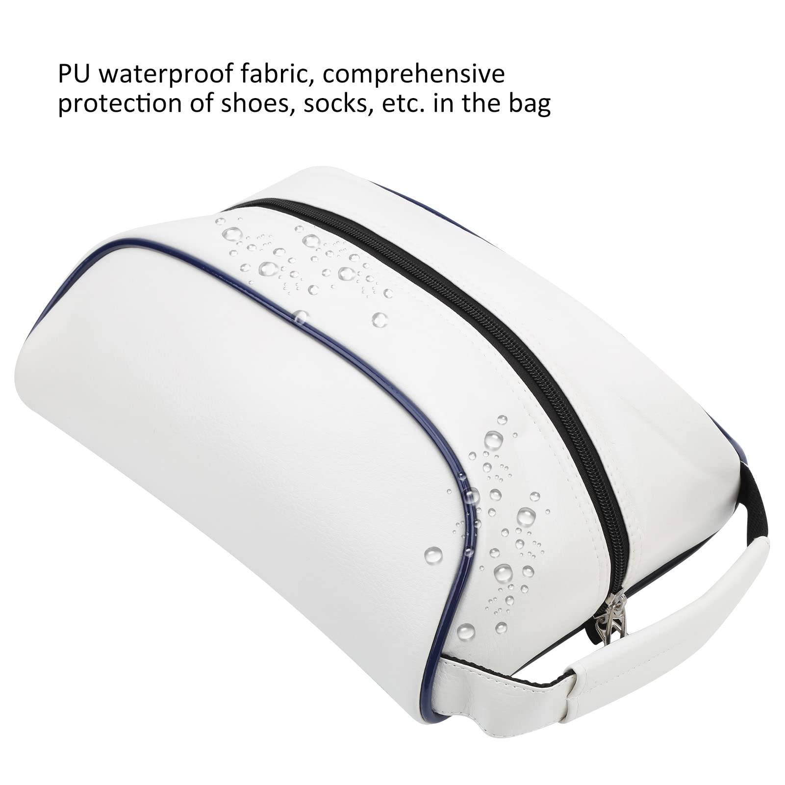 Premium PU Leather Golf Shoe Bag - Waterproof Dustproof Travel Shoe Carrier for Men & Women | Portable Golf Accessories Storage Tote for Home, Clubhouse & Travel