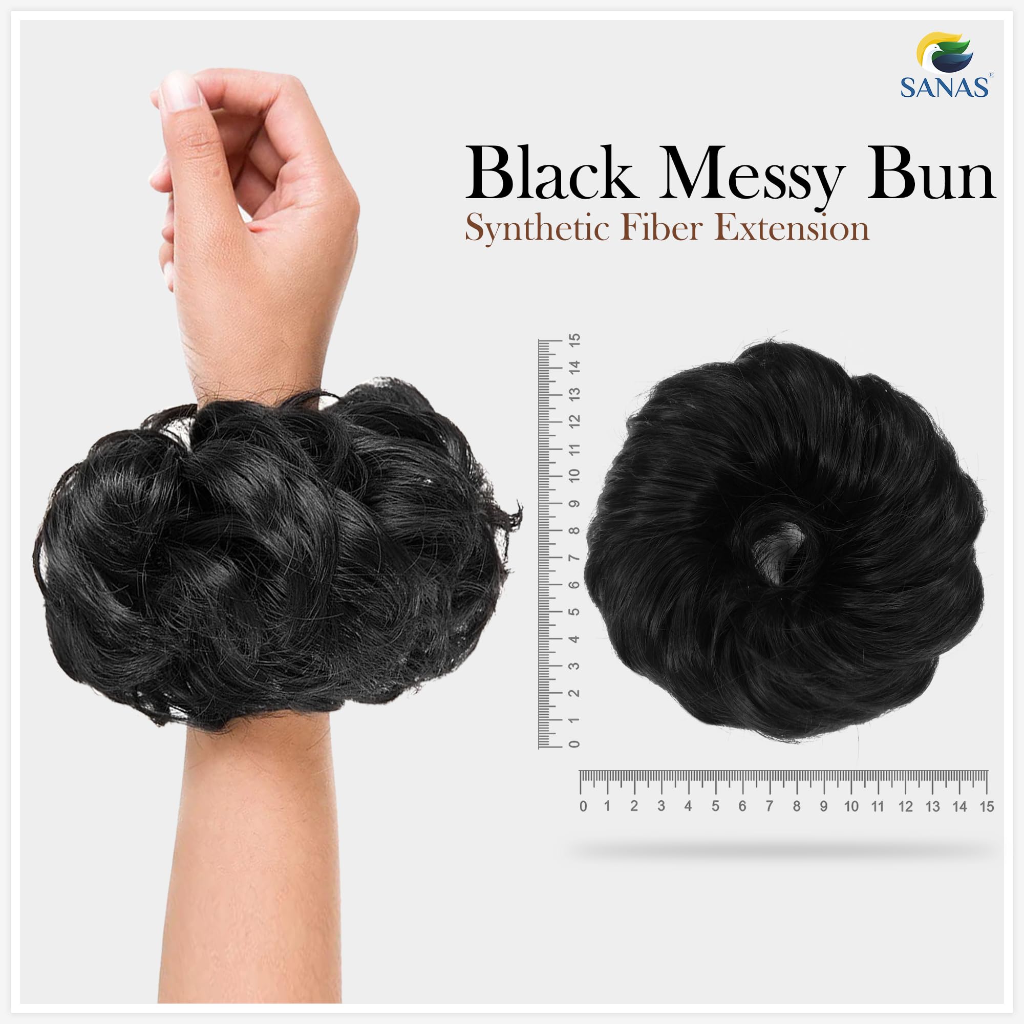 2Pcs Black Hair Bun Extensions for Women - Stylish Wedding Hair Accessories, Messy Bun Maker, Scrunchies & Juda Hair Bun for Bridal, Party & Everyday Use