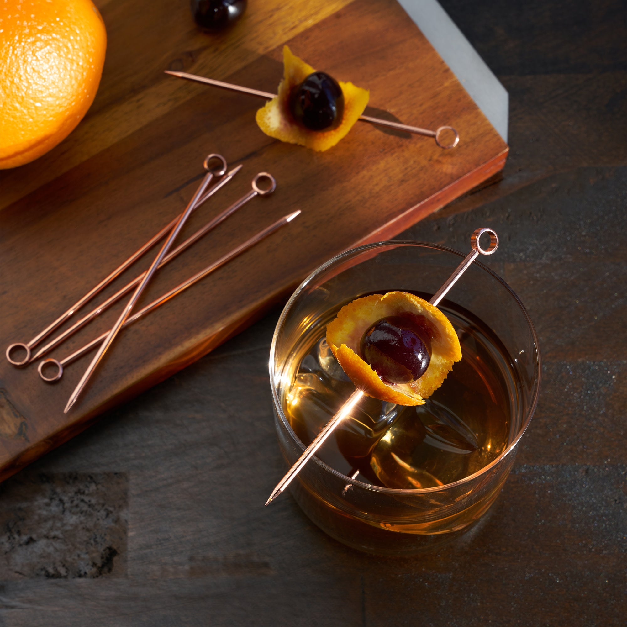 Premium Stainless Steel Summit Cocktail Picks Set of 6 - Elegant Drink Stirrers for Martini, Whiskey & Cocktail Garnish - Perfect for Home Bars, Parties & Wedding Receptions