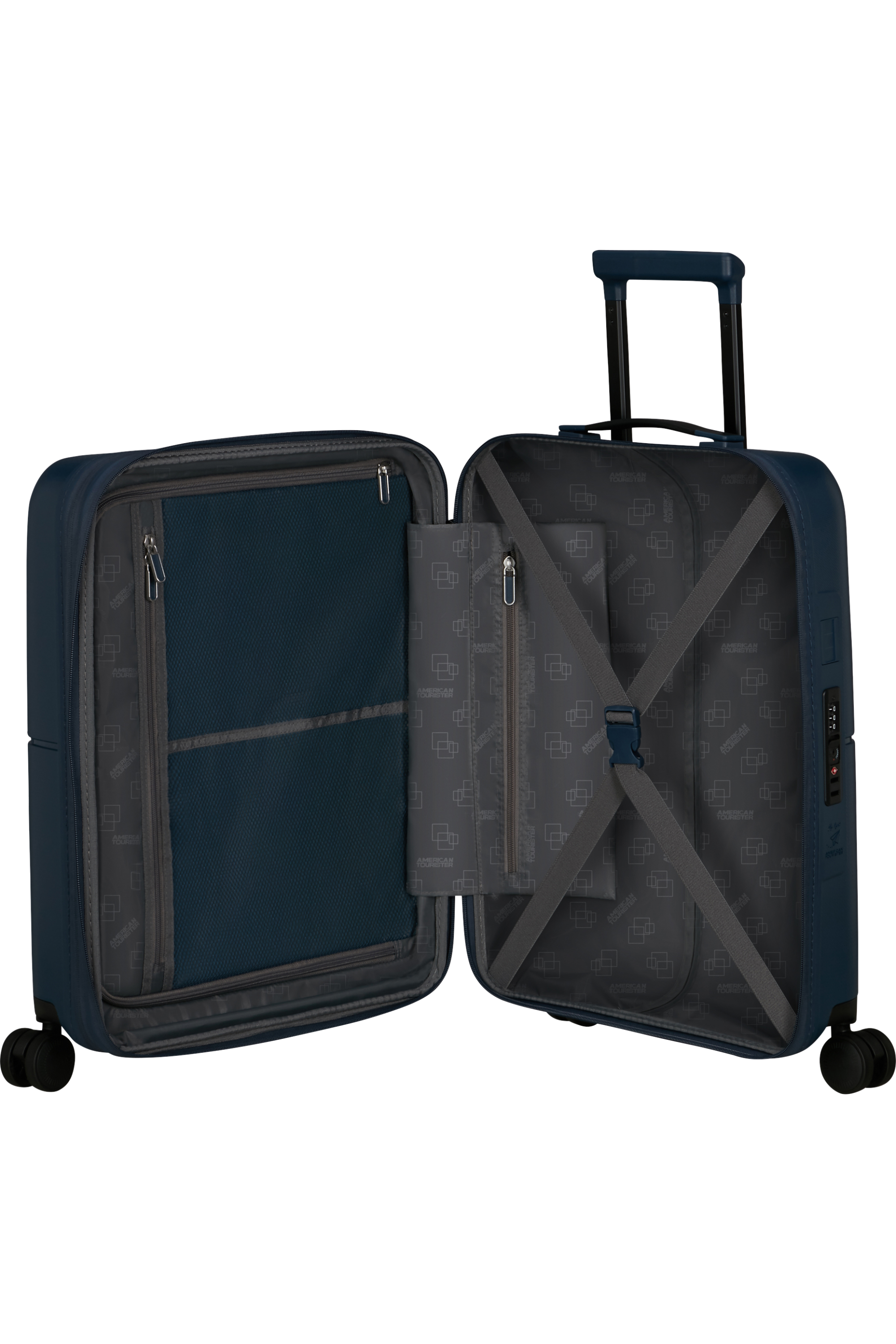 American Tourister Dashpop 55cm Cabin Spinner Luggage - Midnight Blue | Lightweight Carry-On Suitcase for Air Travel & Weekend Getaways