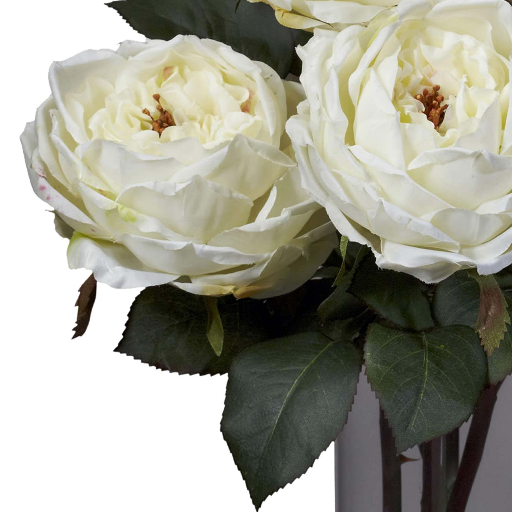 Nearly Natural Realistic Silk Rose Flower Arrangement in Cylinder Vase - Elegant Home Decor for Living Room, Wedding Centerpiece & Office Desk