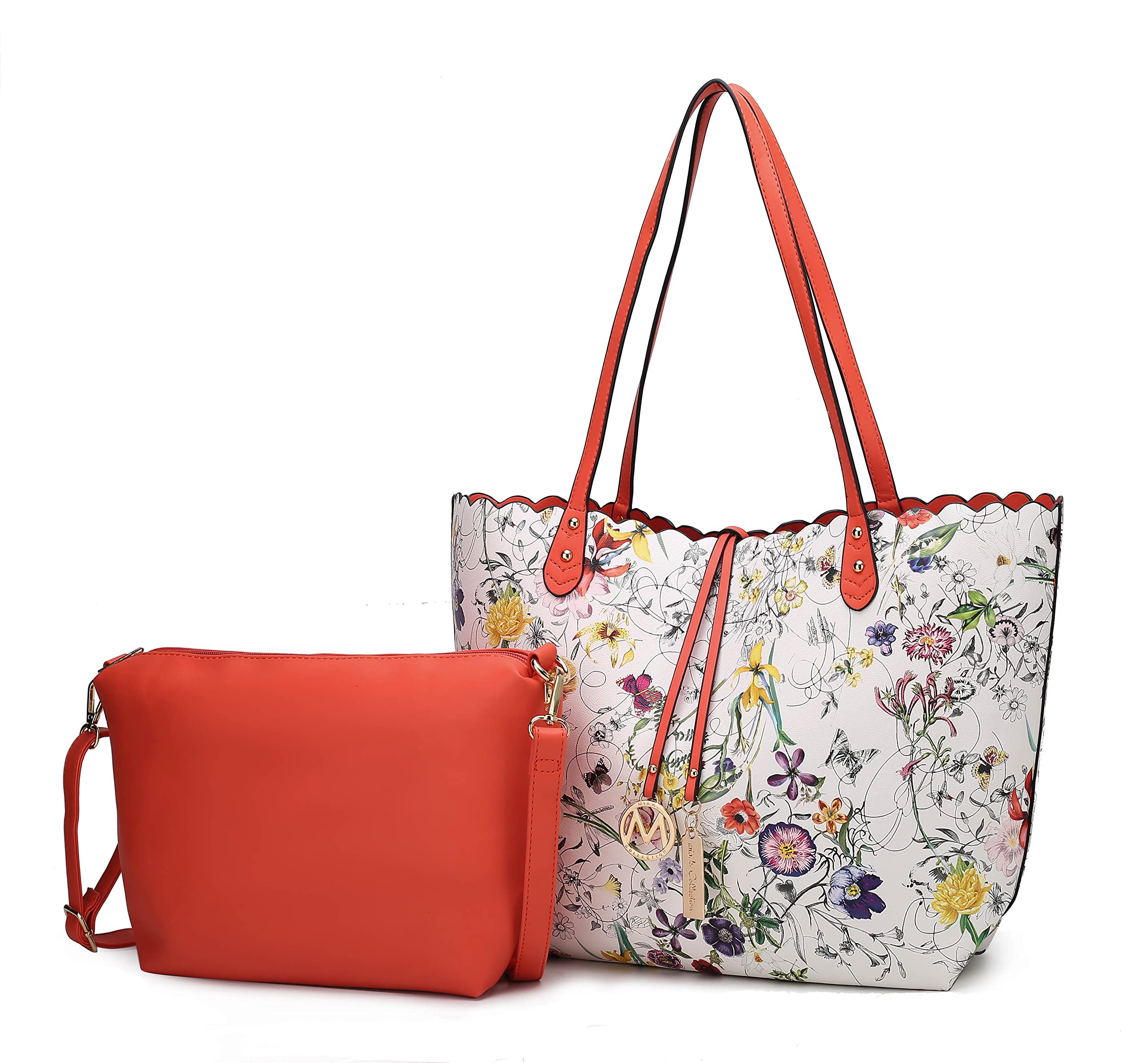 MKF Collection Vegan Leather Tote & Pouch Bag for Women - Designer Shoulder Bag Crossbody Messenger Purse | Perfect for Work, Travel & Everyday Use