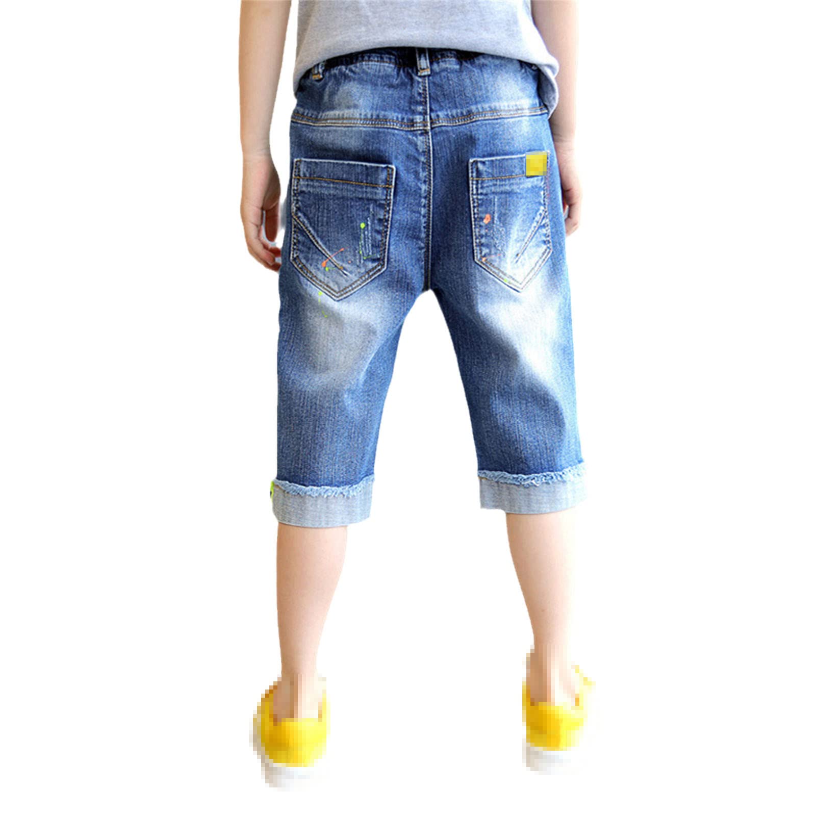 **Boys' Elastic Waist Denim Shorts - Summer Casual Kids' Jeans Pants for Toddlers & Children | Playground, Beach & Outdoor Activities**