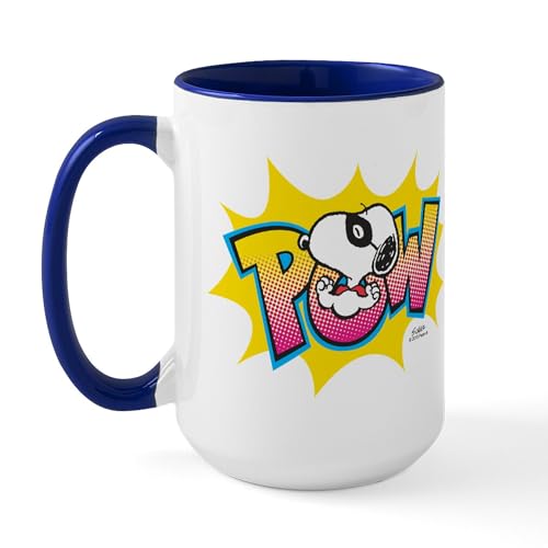 White/Navy Inside - Peanuts Snoopy Pow Large Mug