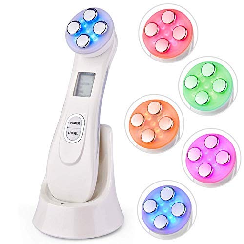 5-in-1 RF & EMS Radio Frequency Facial Device - Multifunctional Home Use Skin Care Machine for Wrinkle Reduction & Skin Tightening - Perfect for Anti-Aging, Facial Rejuvenation & At-Home Spa Treatments