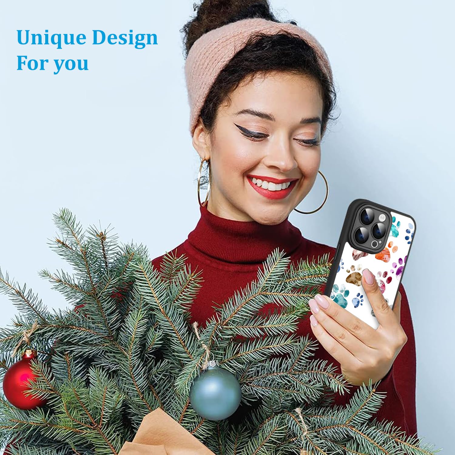 Shockproof iPhone 14 Pro Max Case with Cute Paw Print Design - Hard PC Protective Cover with Soft Edges & Wireless Charging Support | Perfect for Everyday Use, Work & Travel Protection