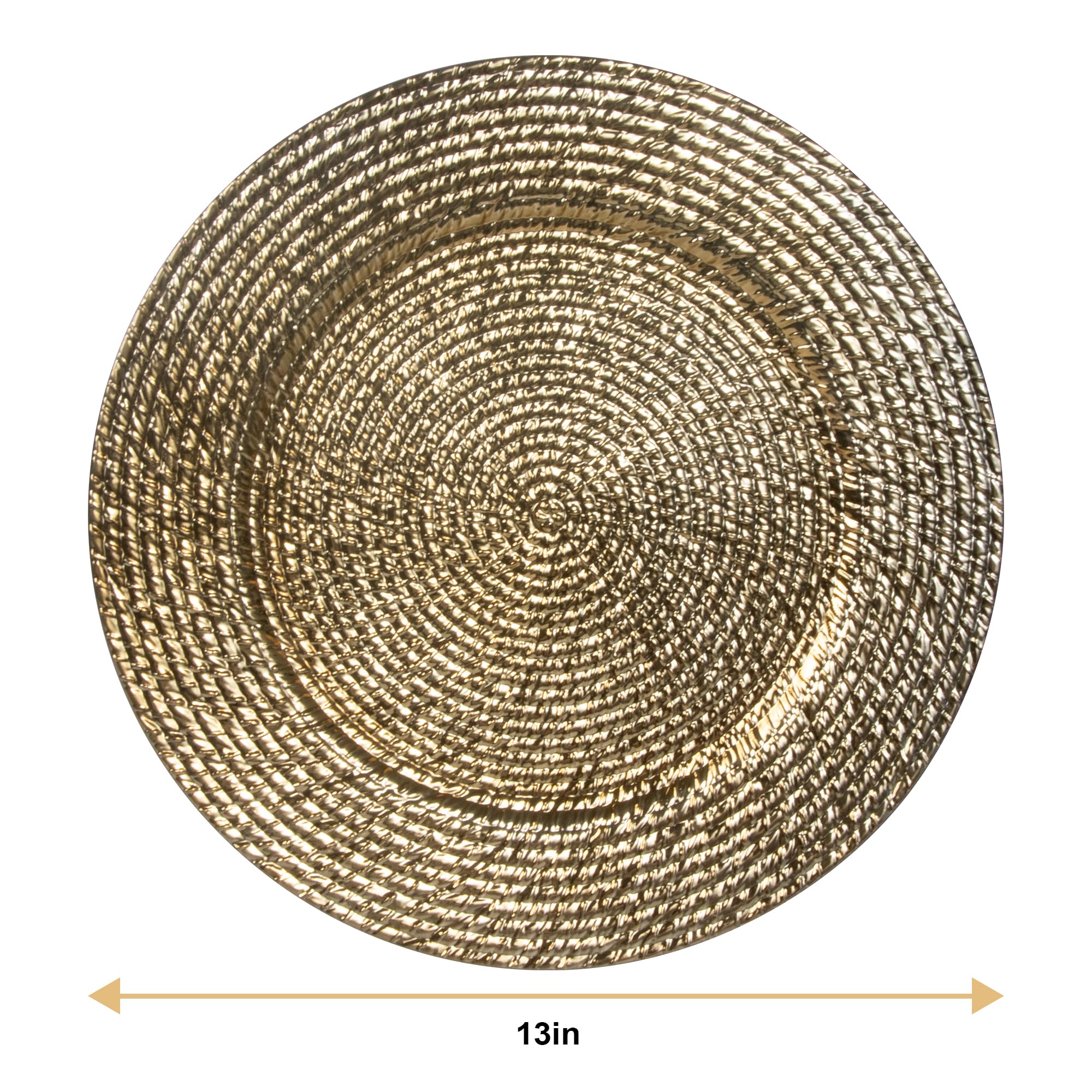 50 Pcs Gold Charger Plates Bulk - Elegant Decorative Dinner Plates for Weddings, Baby Showers & Graduations - 13 Inch Rustic & Modern Table Decor - Perfect for Banquets, Parties & Holiday Dining