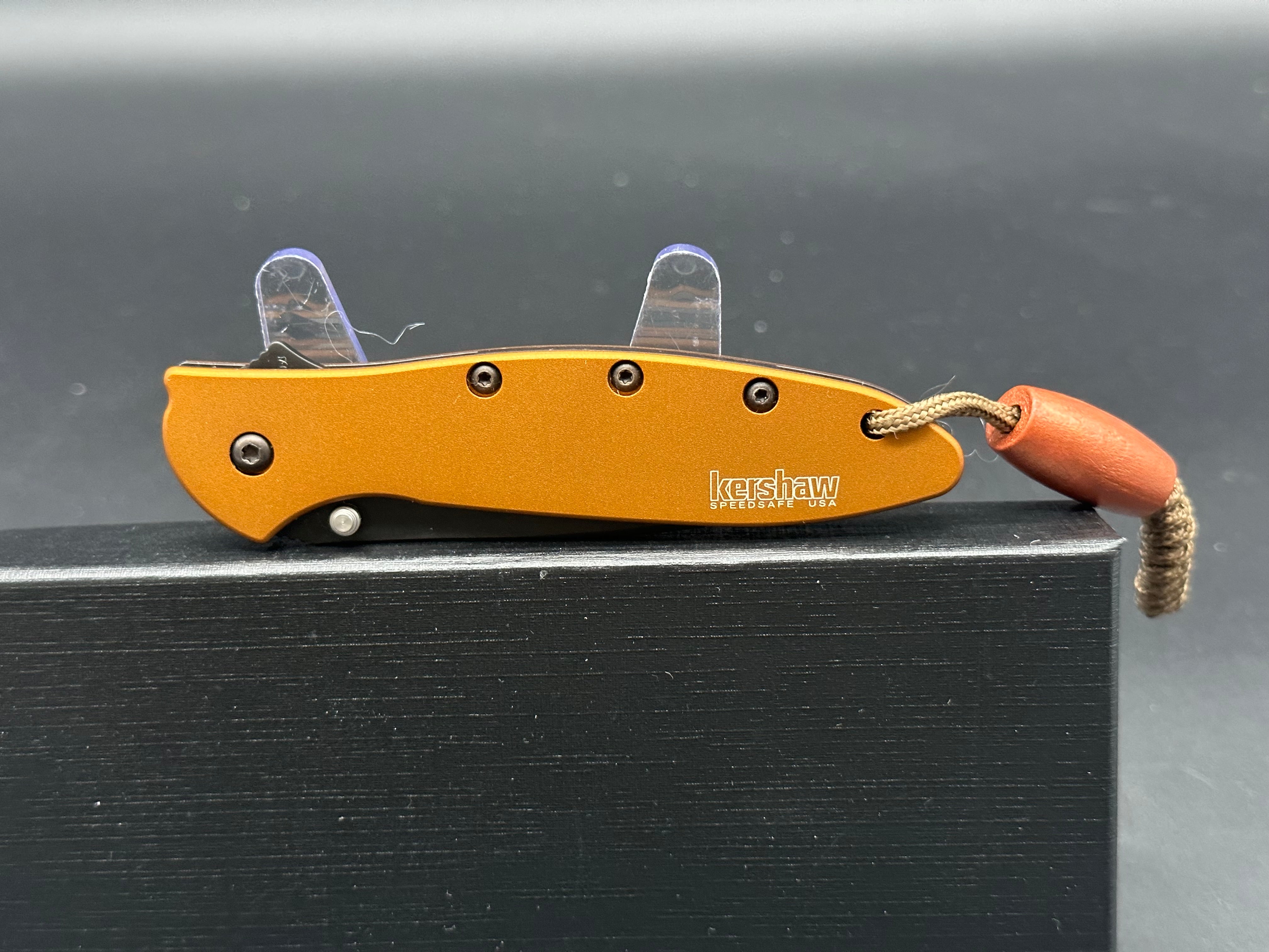Kershaw Leek 1660 BRZBLK Folding Knife - Bronze Aluminum Scales, Razor Sharp EDC Pocket Knife for Outdoor, Camping, and Everyday Carry