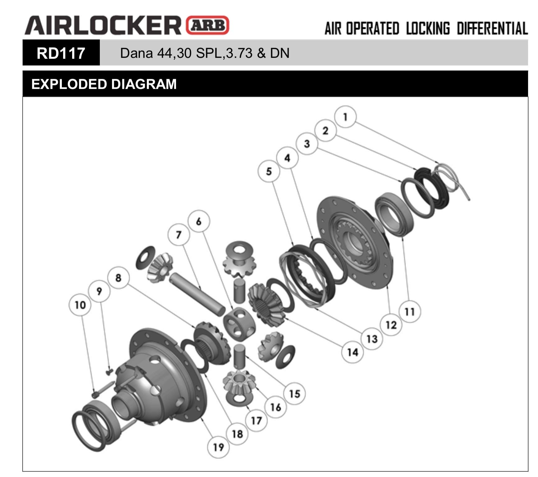 ARB RD117 Air Locking Differential for 4x4 Off-Road Trucks & Jeeps - Heavy Duty Performance Upgrade for Rock Crawling & Trail Riding