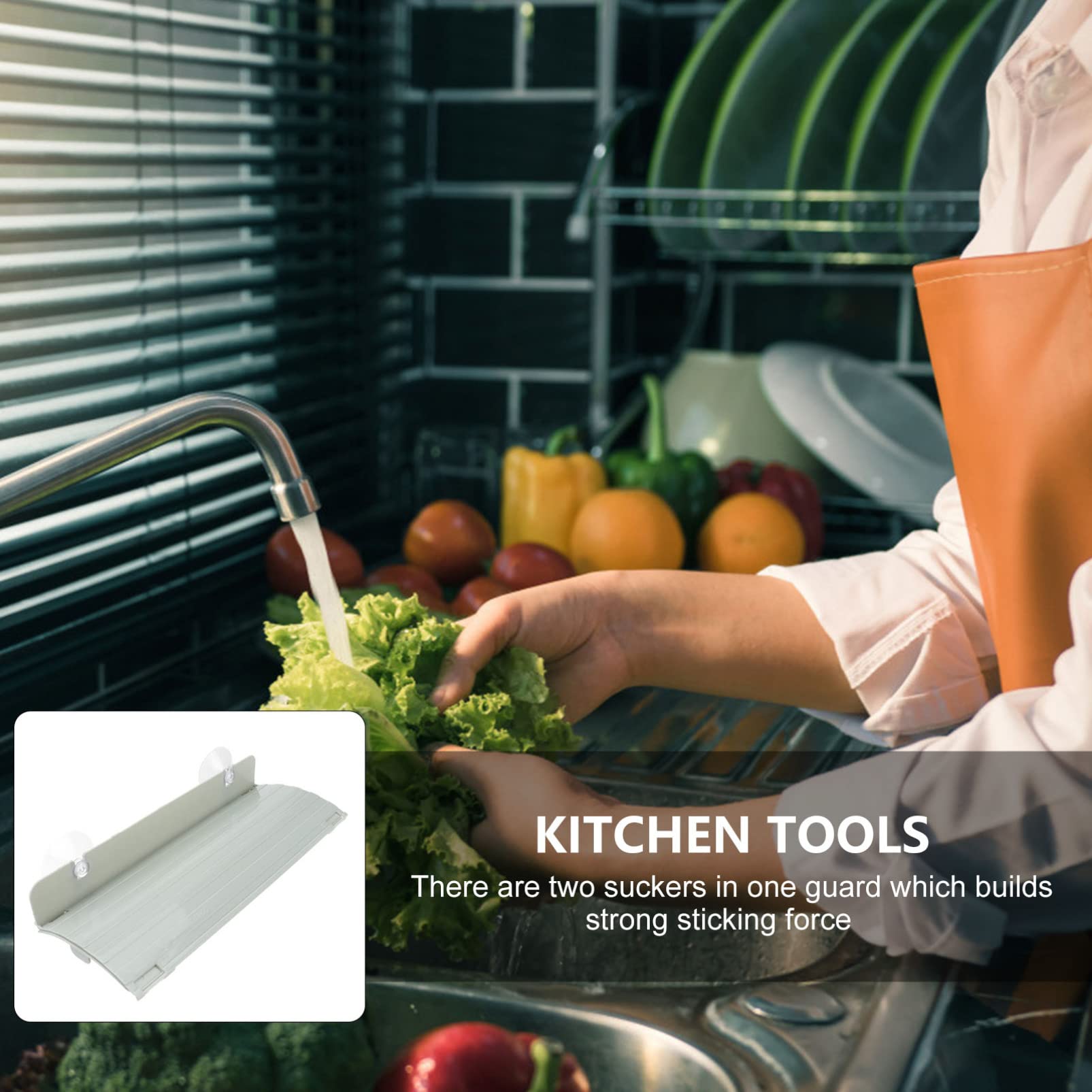 DOITOOL Stretchable Kitchen Sink Guard - Anti-Splash Plastic Water Protector for Kitchen, Bathroom & Island Sinks - Essential Kitchen Gadget to Protect Clothes (Random Color) - Perfect for Cooking, Cleaning & Dishwashing