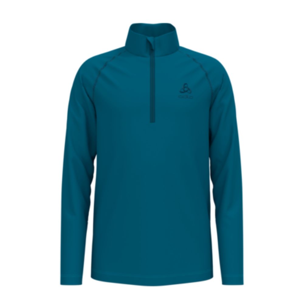 Odlo Kids Rigi Ski Mid Layer Jacket - Saxony Blue - Warm Fleece Insulation for Boys & Girls Ages 6-7 - Perfect for Skiing, Snowboarding & Winter Outdoor Activities