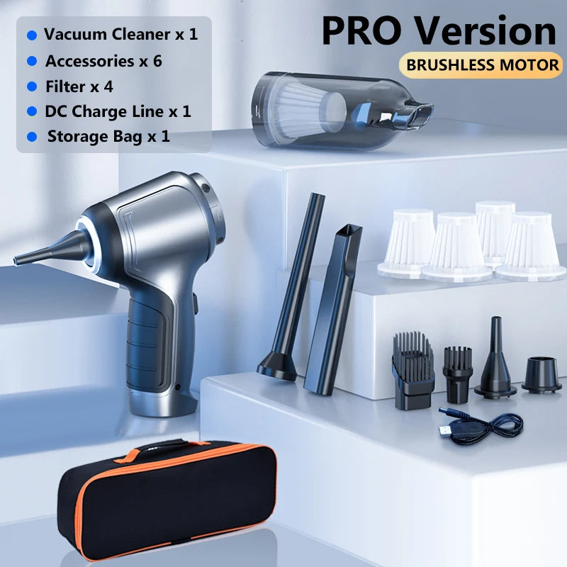 ANYCO Anymob Portable Handheld Vacuum Cleaner with Dust Bag - Powerful Suction for Home, Car, Pet Hair - Compact & Lightweight (Dark Grey) - Perfect for Quick Cleanups on Furniture, Stairs, and Small Spaces