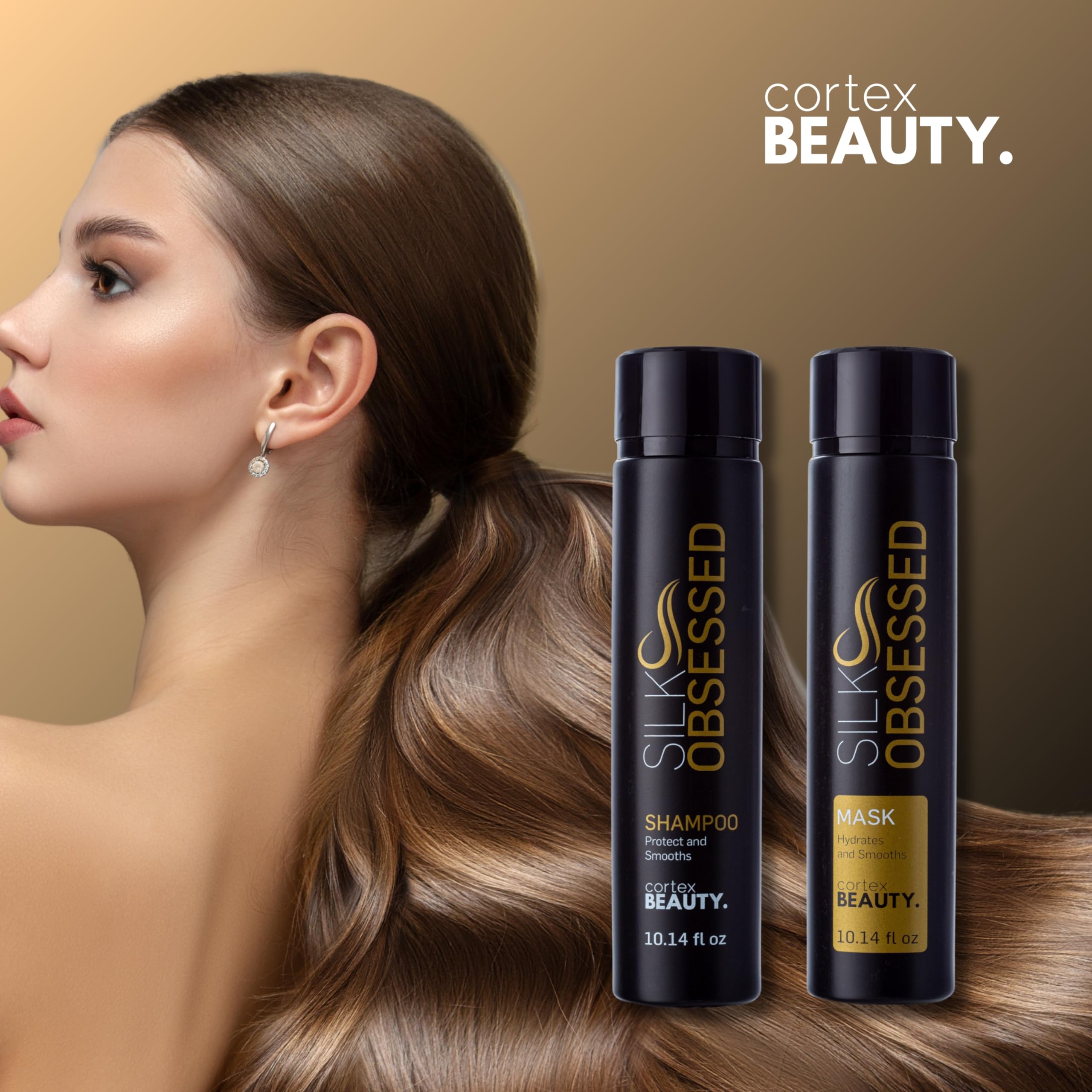 Silk Obsessed Ultra Hydrating Shampoo & Deep Conditioning Mask Set (10.14oz) - Sulfate Free Hair Care for Dry, Damaged Hair - Salon Quality Treatment at Home