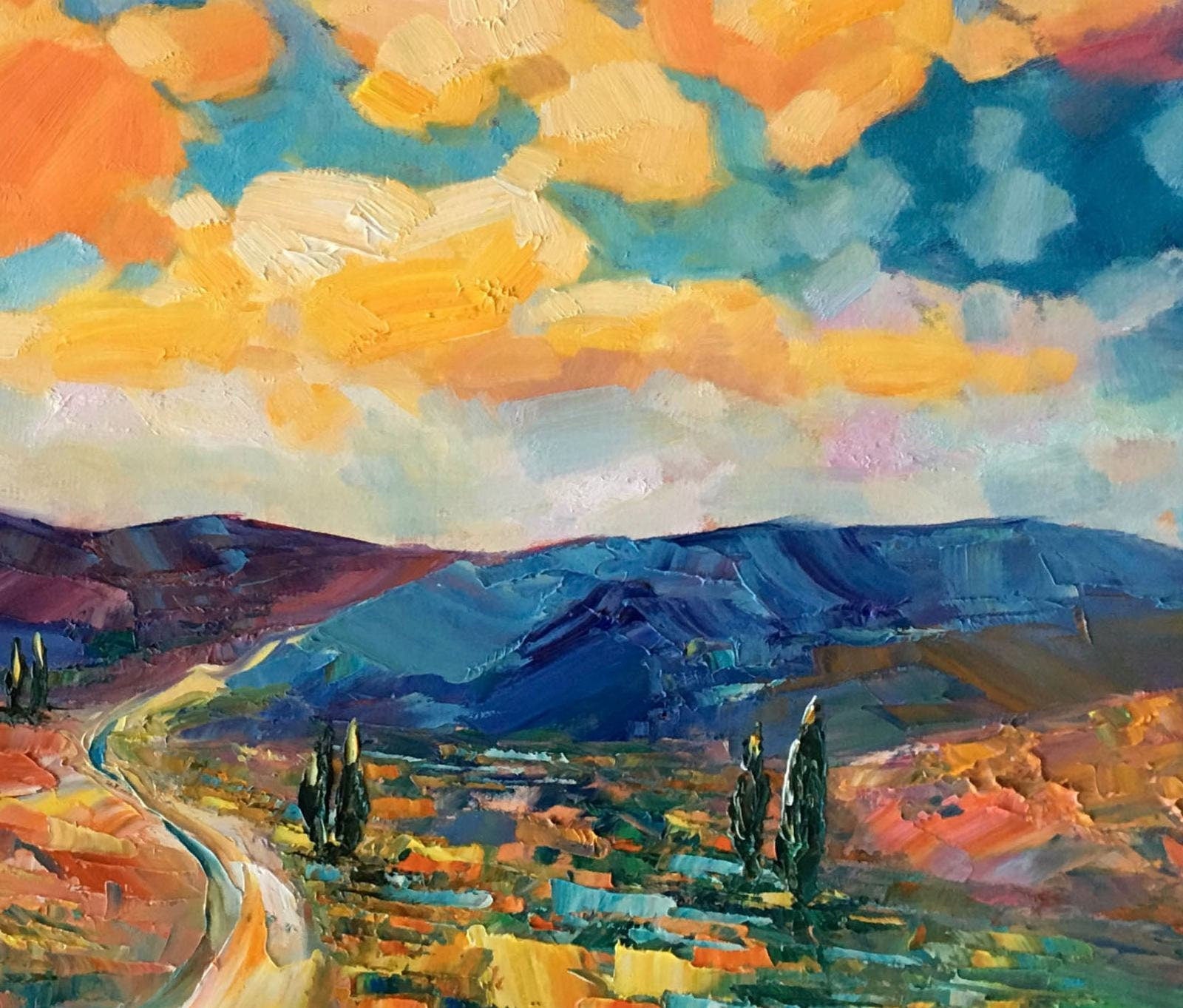 Original Wall Art by George Miller - Heavy Textured Brushstrokes & Bold Colors Canvas Painting for Modern Home Decor | Perfect for Living Room, Bedroom & Office