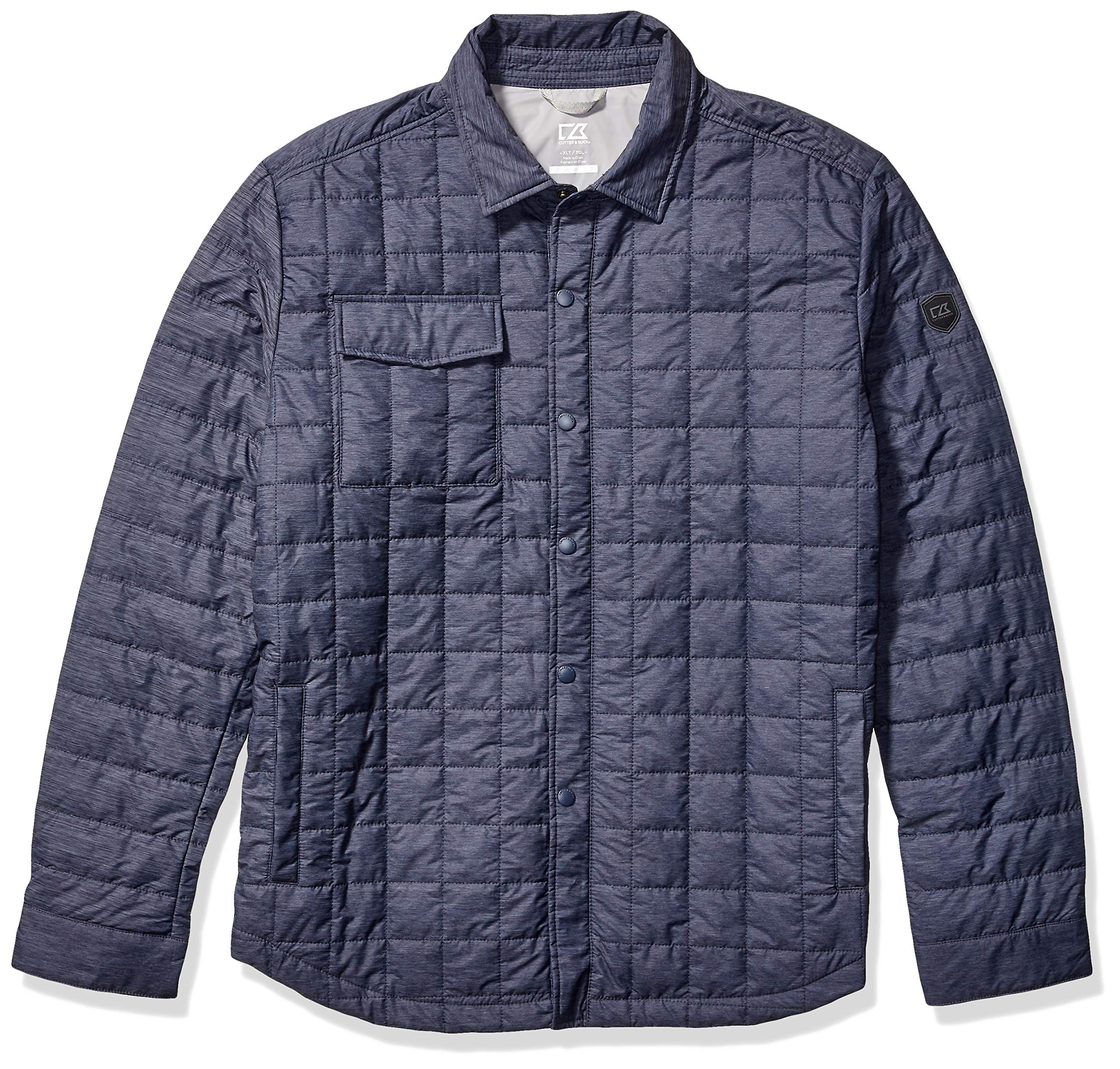 Cutter & Buck Men's Big & Tall Lightweight Primaloft Fill Rainier Shirt Jacket - Water-Resistant Insulated Outerwear for Hiking, Camping & Outdoor Activities
