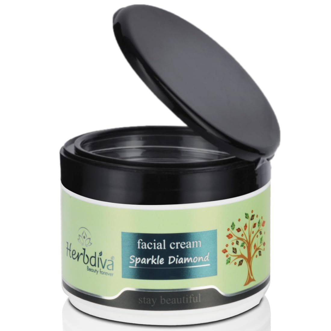 Herbdiva Sparkle Diamond Face Massage Cream 250g - Radiance Boosting, Hydrating & Detoxifying Skincare for All Skin Types | Luxurious Glow Treatment for Daily Facial Care & Spa Nights