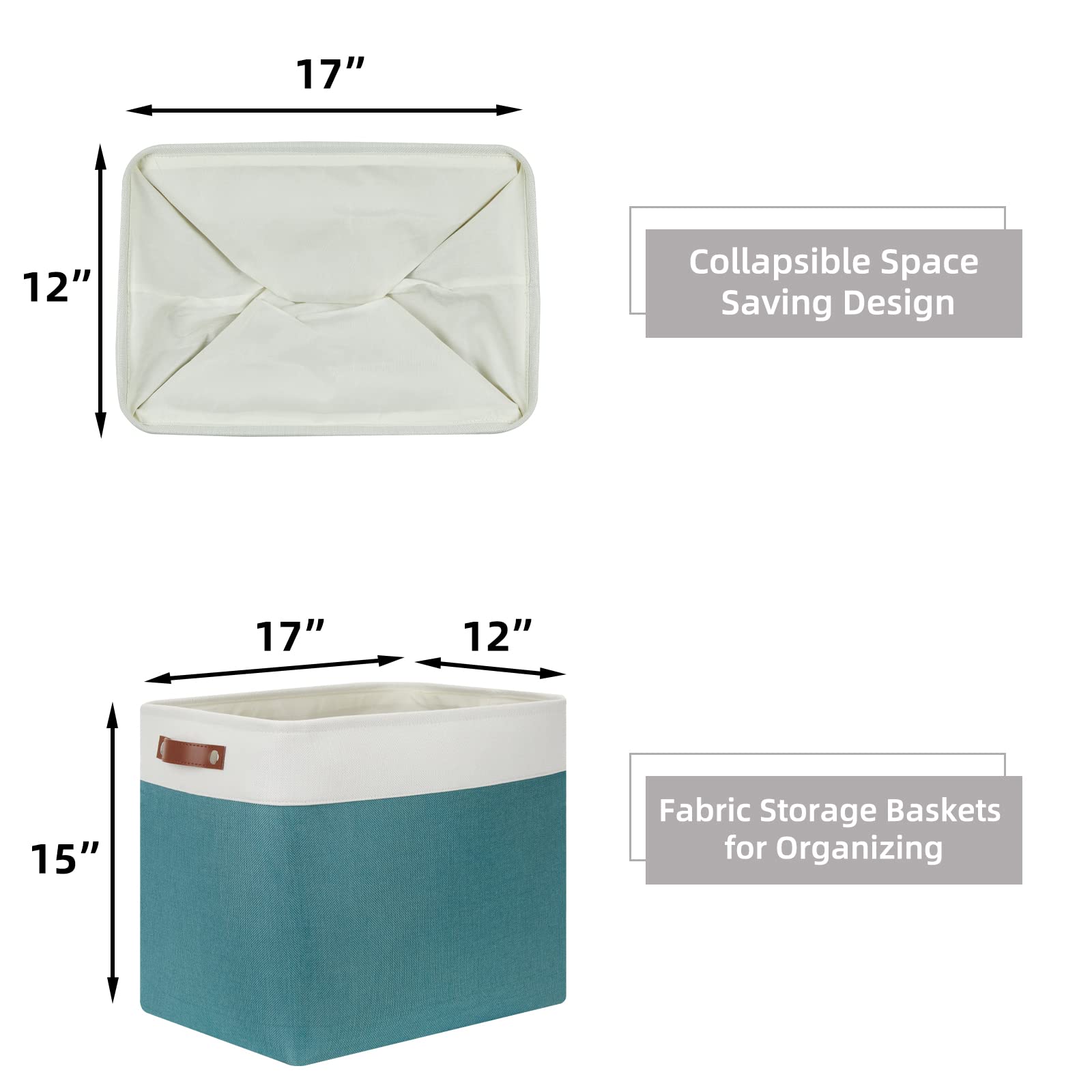 Collapsible Linen Storage Basket - 17x12x15
