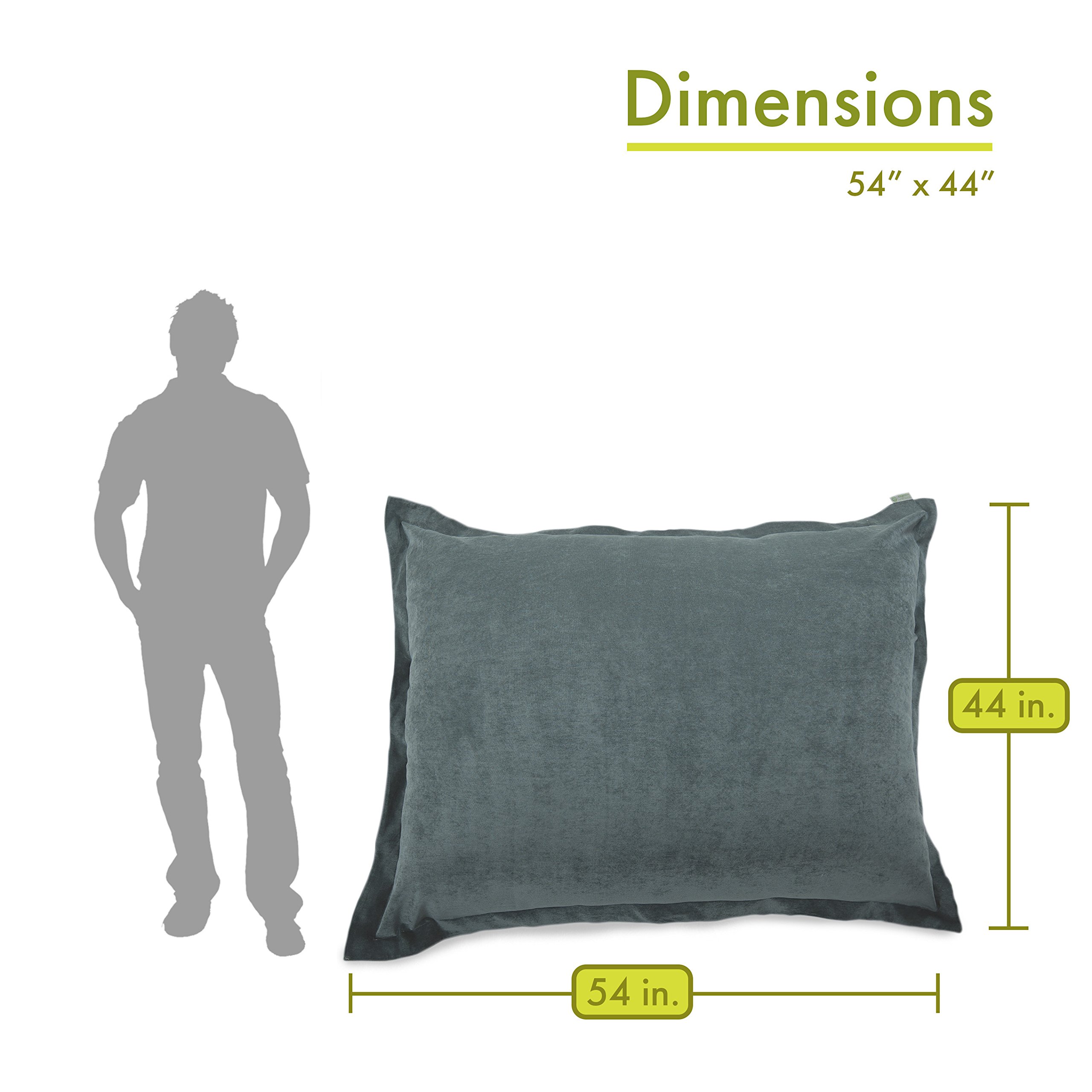 Majestic Home Goods Villa Floor Pillow - Soft & Comfortable Large Floor Cushion in Azure Blue - Perfect for Living Room, Bedroom, Yoga & Meditation