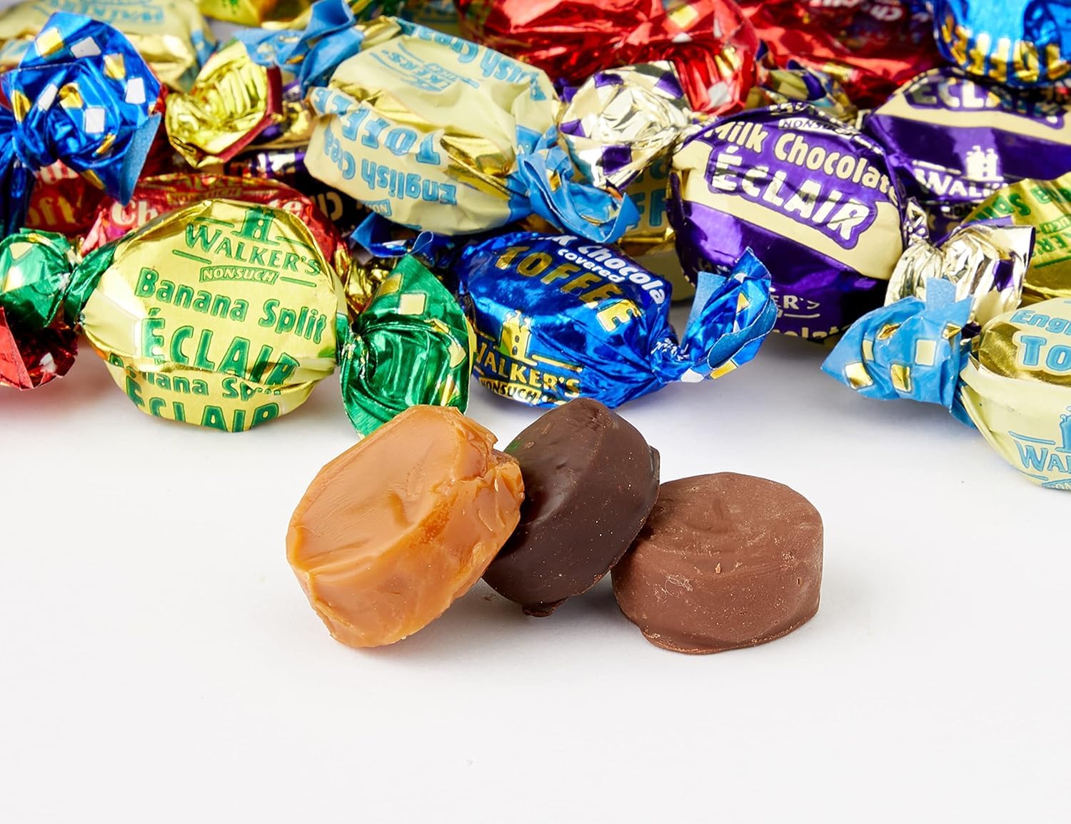 Walkers' Nonsuch Assorted Toffees & Chocolate Éclairs - British Candy Gift for Parties