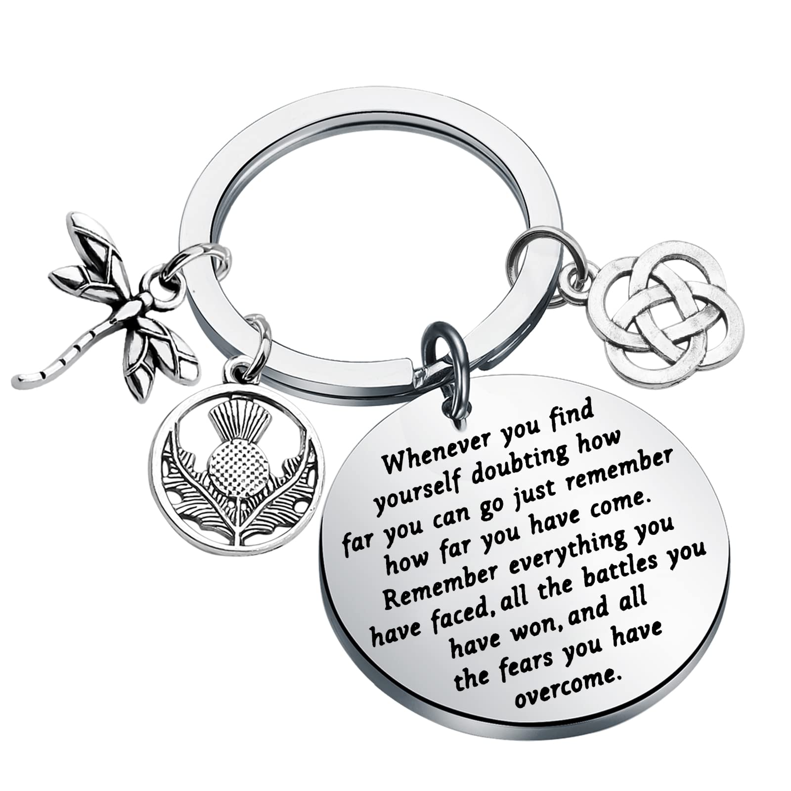 Outlander TV Show Inspired Scottish Thistle Dragonfly Charm Keychain - Perfect Gift for Fans of the Series | Great for Keychains, Bags & Collectibles