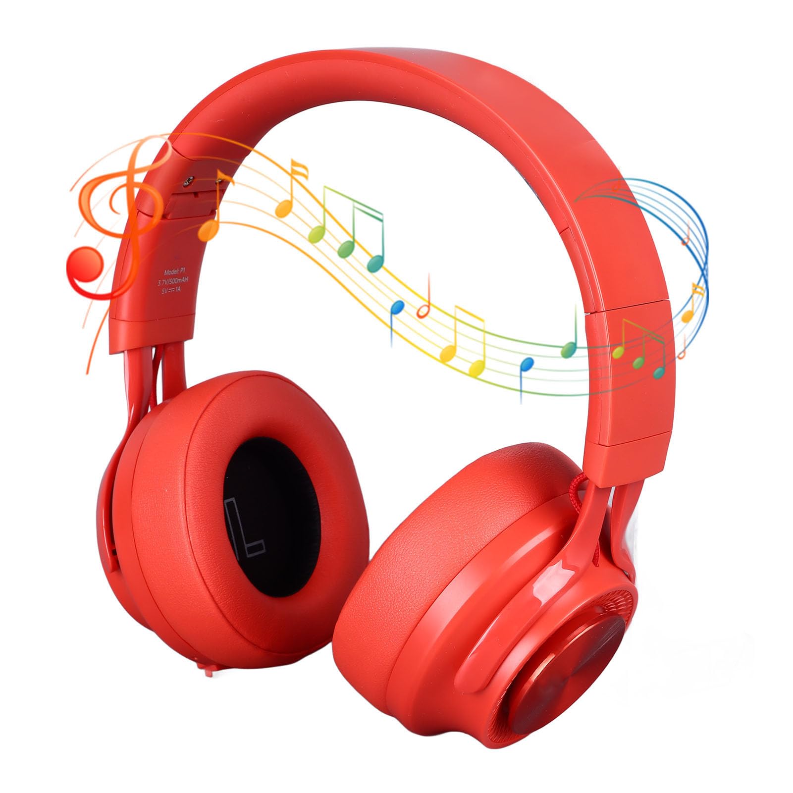 Wireless Gaming Headset with Mic - USB Rechargeable Over-Ear Headphones for PC, Tablet & Phone - 3.5mm Sound Cable Included (Red) - Perfect for Online Gaming, Streaming & Remote Work