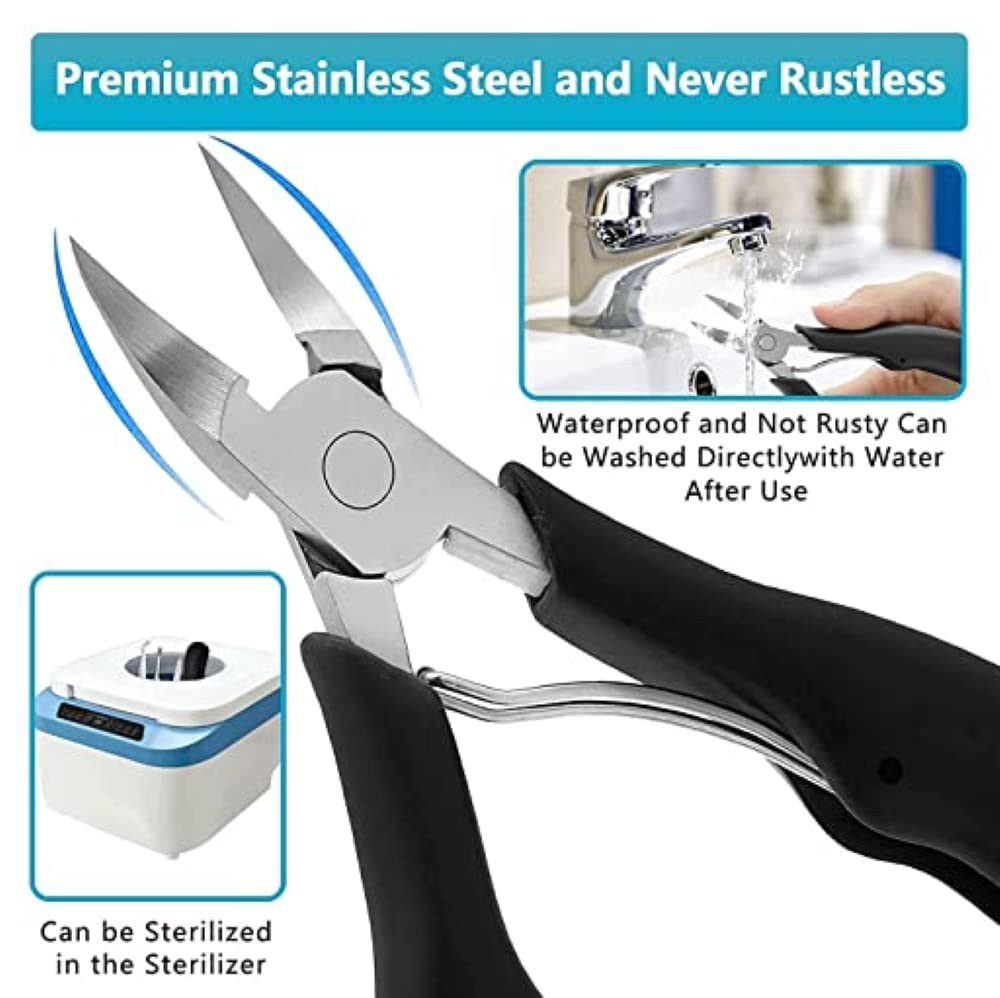 FeelHigh Professional Nail Clipper Set for Men, Women & Seniors - 2 Pack Stainless Steel Toenail Clippers with Comfort Grip - Perfect for Home, Travel & Pedicure Care
