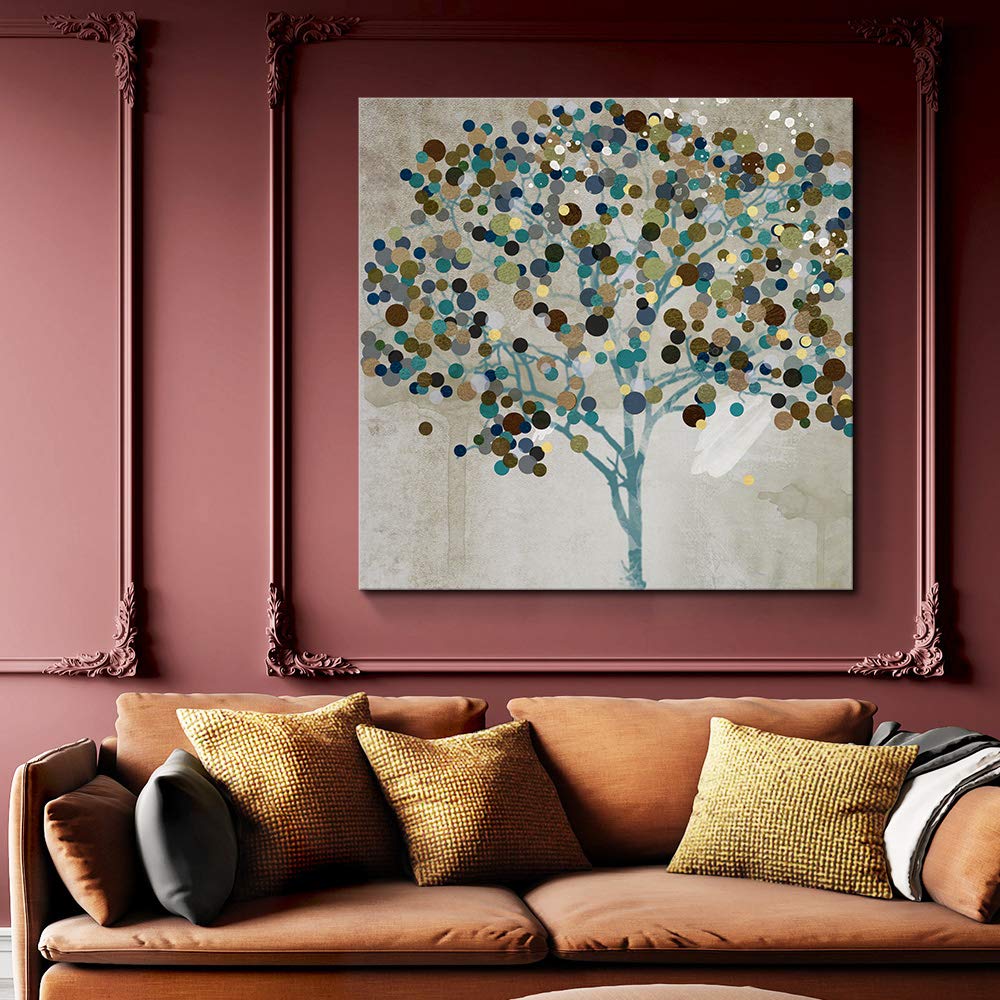Wall26 Canvas Wall Art - Happy Tree Giclee Painting for Bedroom, Living Room, House Decoration, Home Art - 12x12 inches - Perfect for Modern, Rustic, and Minimalist Interiors