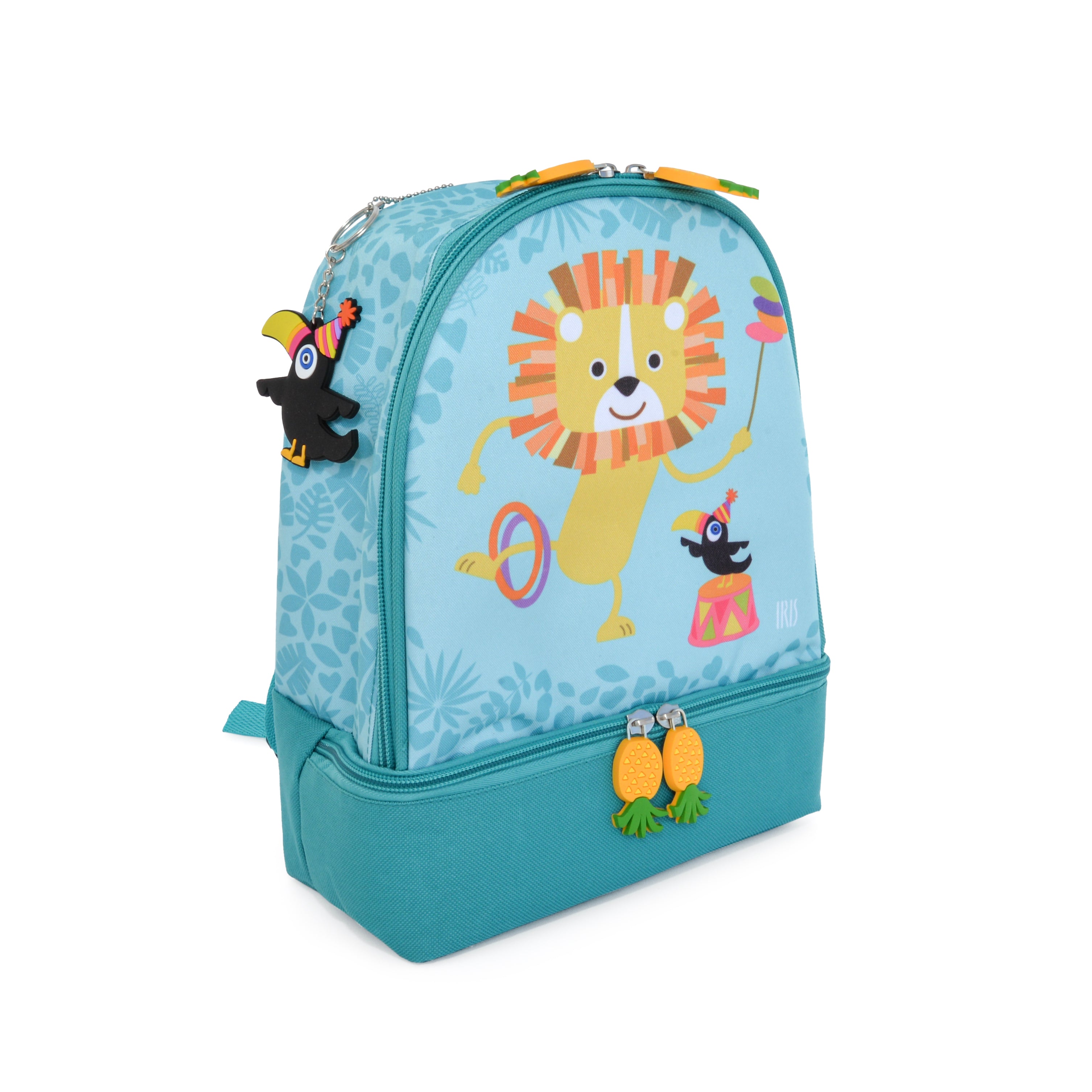 Funny Jungle Mint 2-in-1 Backpack Snack Container - Perfect for School, Travel & Outdoor Adventures