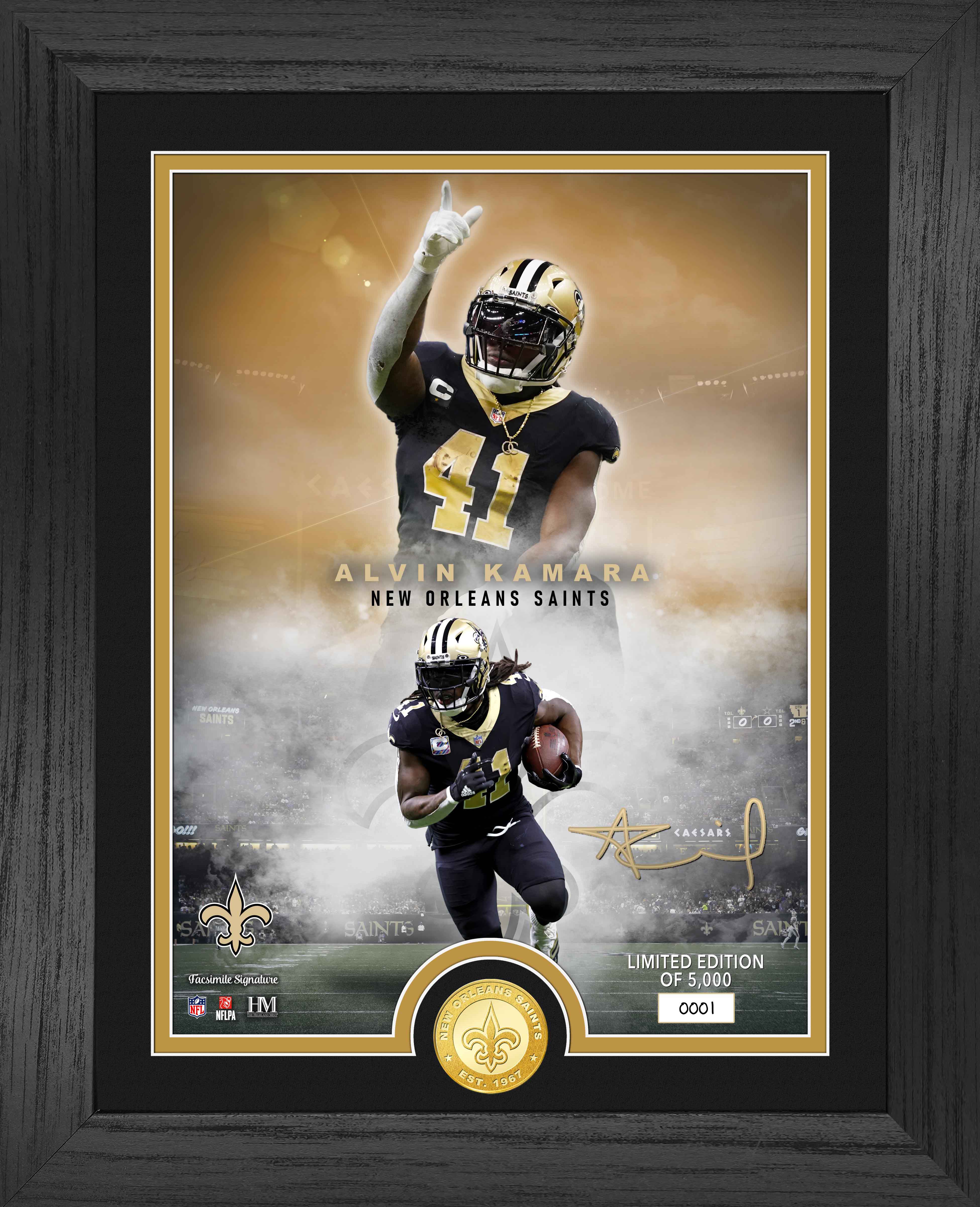 Alvin Kamara NFL Legends Commemorative Bronze Coin with Photo - Limited Edition Collectible for Football Fans and Sports Memorabilia Enthusiasts - Perfect for Display, Gifts, and Fan Collections